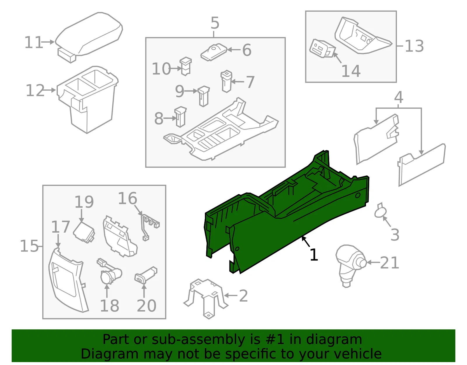 Console - Kia (84610-2P005VA) - view 2