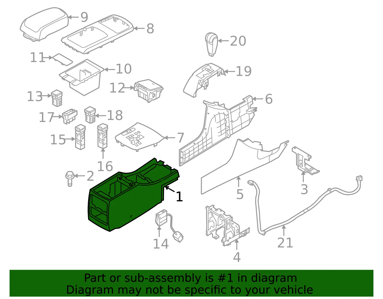Center Console - Kia (84610-3F00526) - view 2