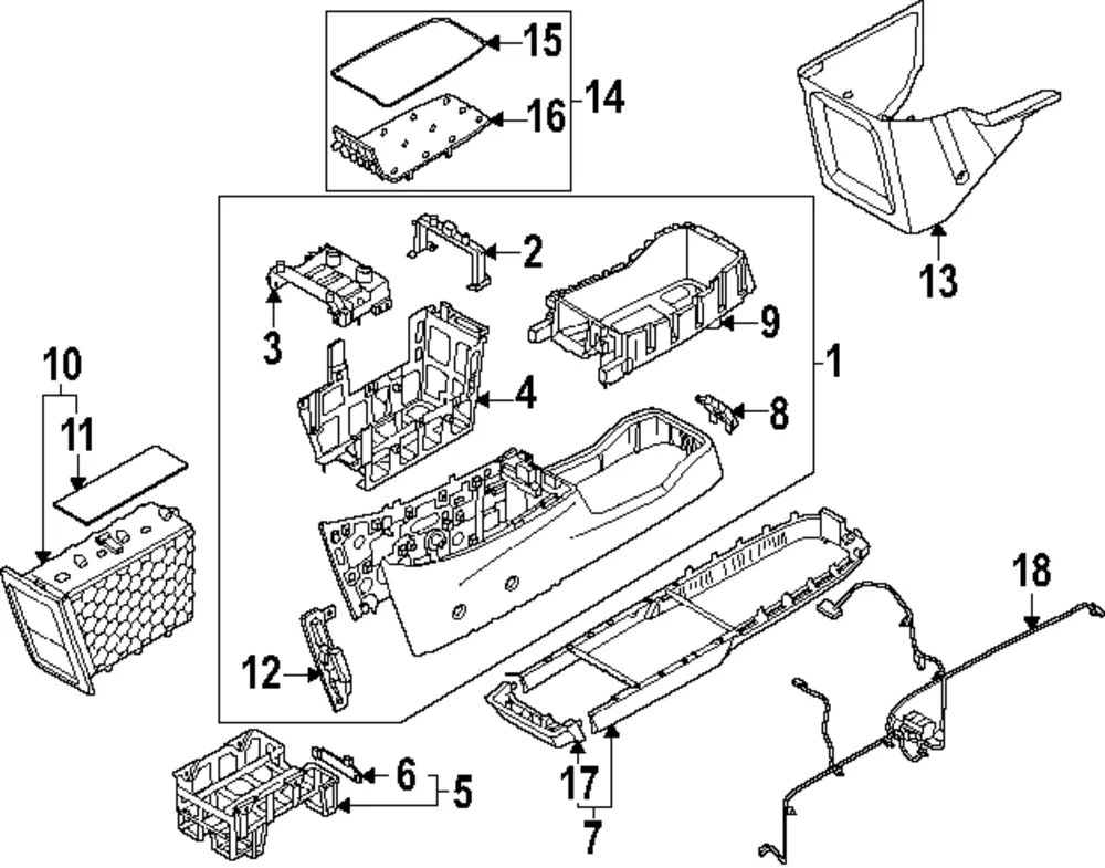 Console Assembly - Kia (84610-DO010DFS)