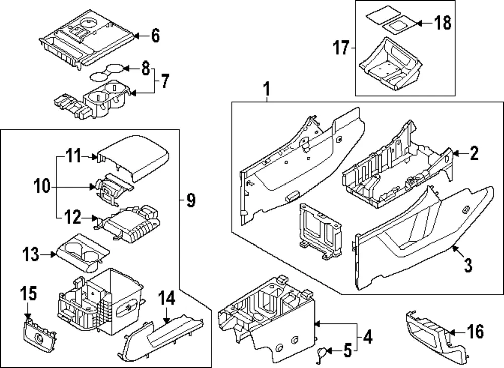 Front Console - Kia (84610-ES100BUK)