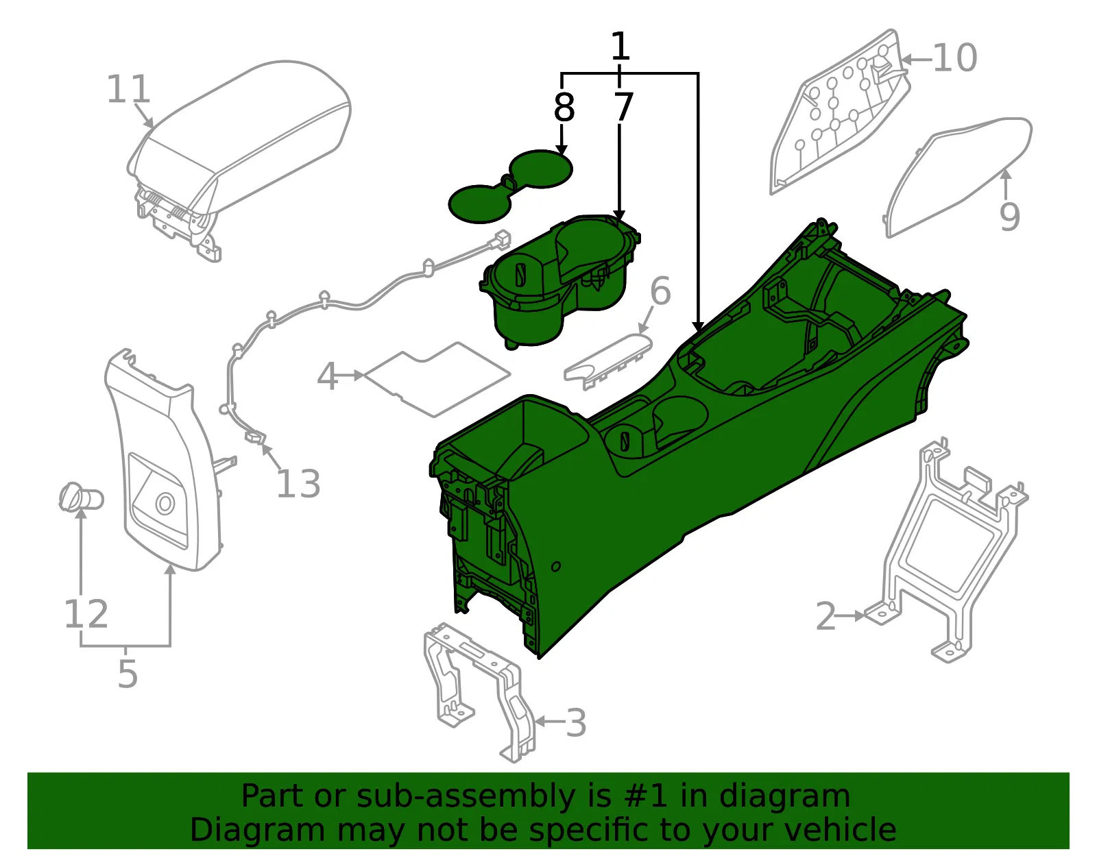Console Body - Kia (84610-K0010CSZ) - view 2