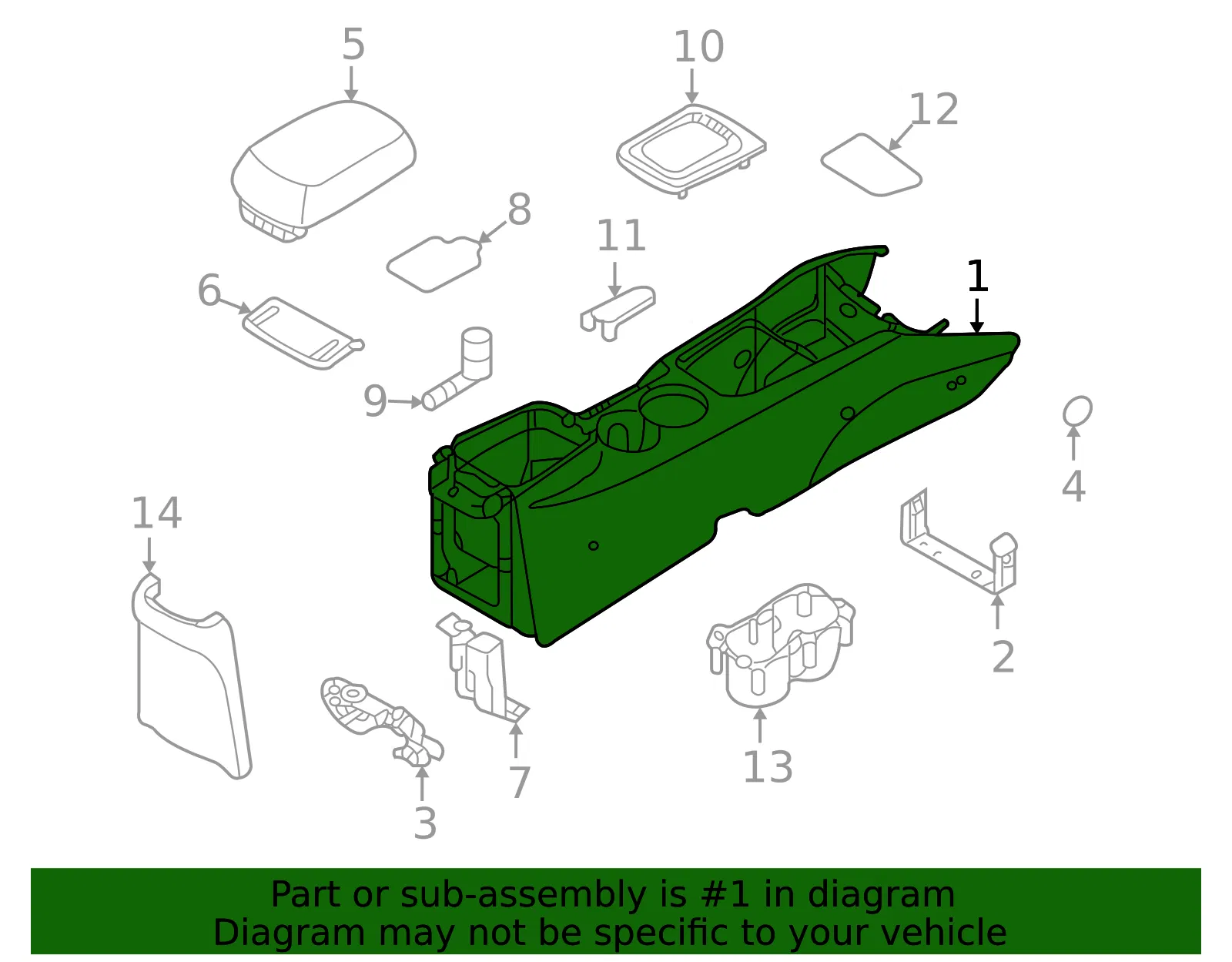 Console - Kia (84611-2G401S8) - view 2