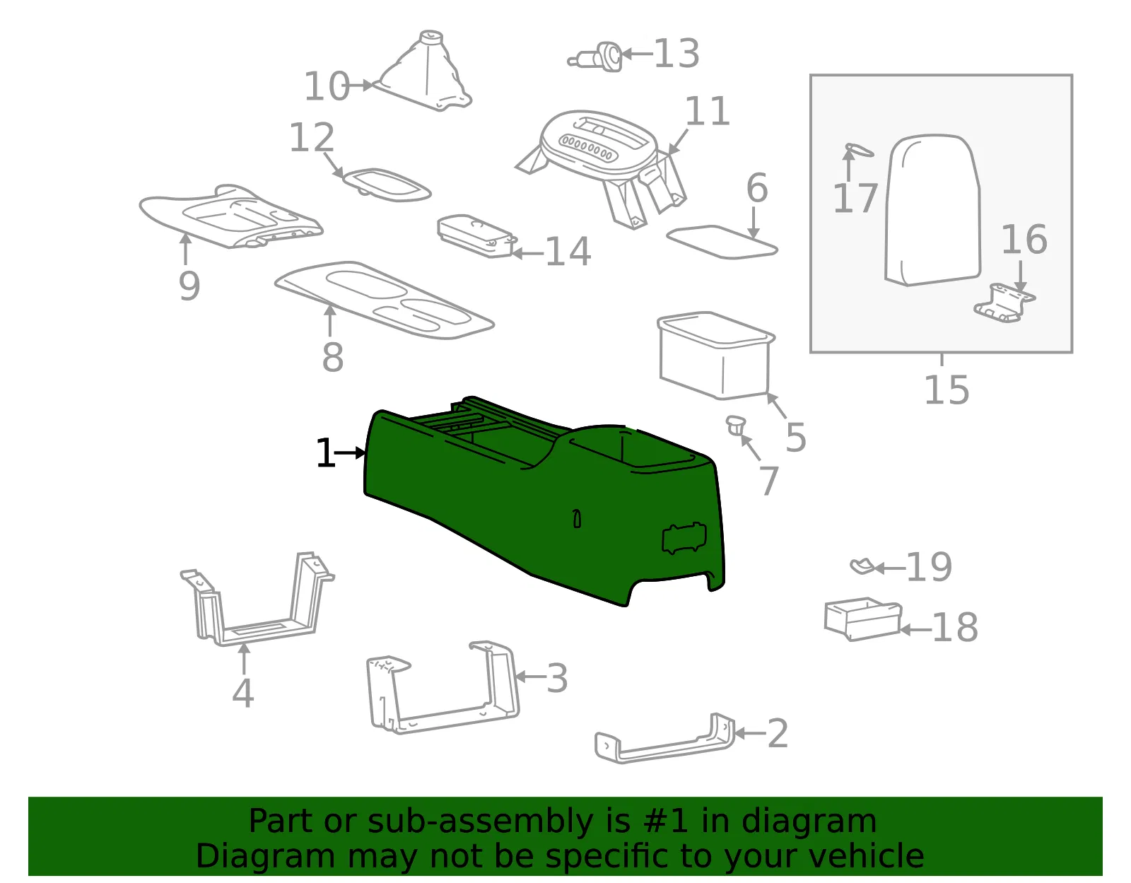 Console - Kia (84611-3C000BT) - view 2