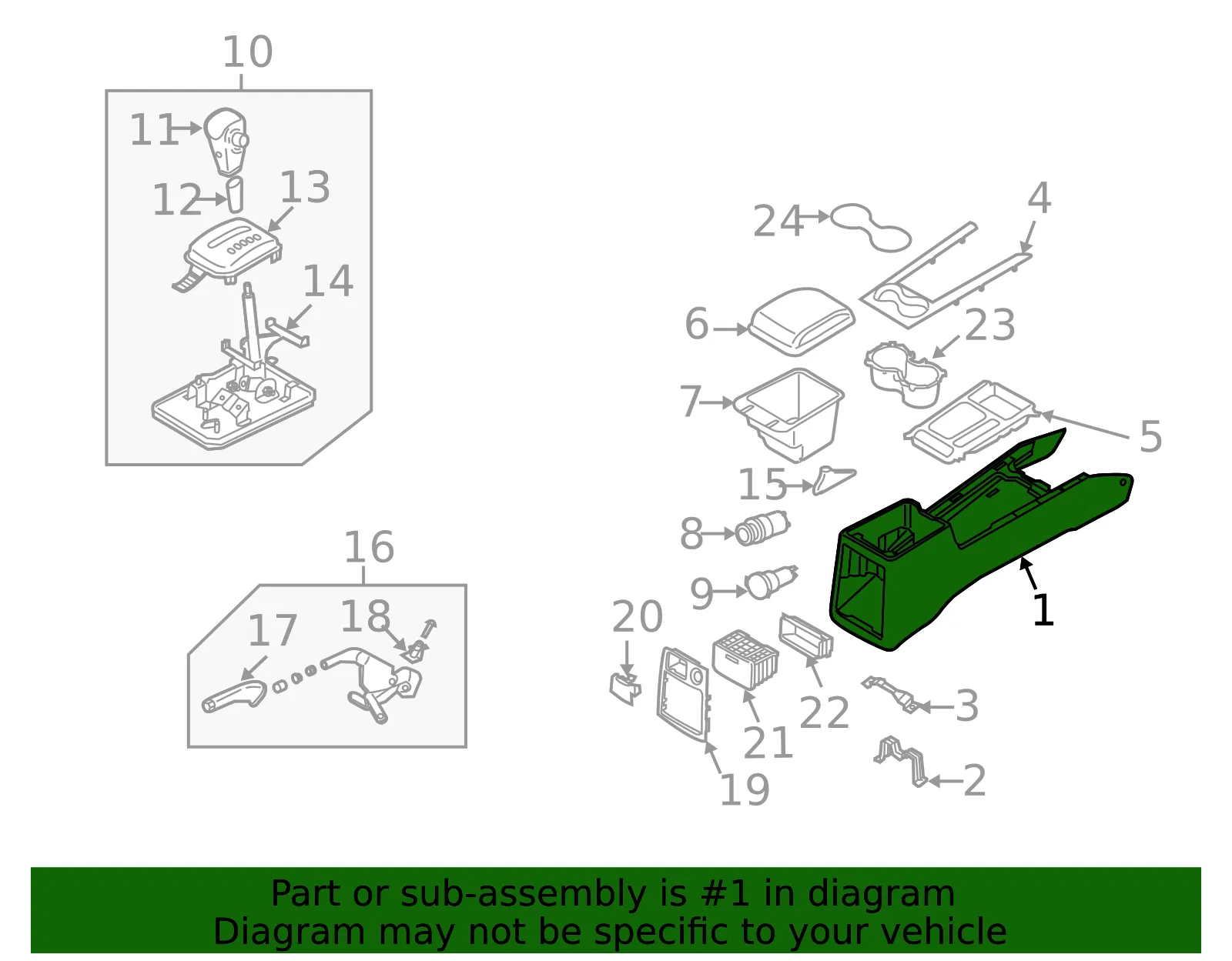 Console - Kia (84611-3E000GW) - view 2