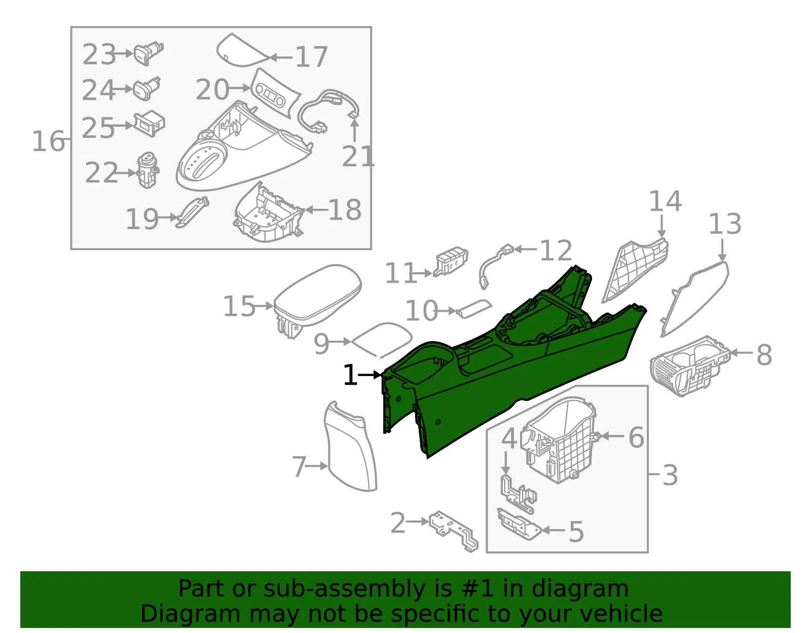 Console Body - Kia (84611-E4000B2N) - view 2