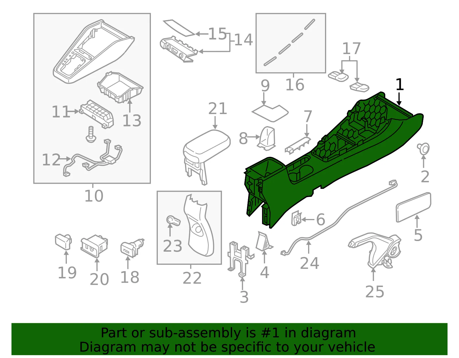 Console - Kia (84611-H9100WK) - view 2