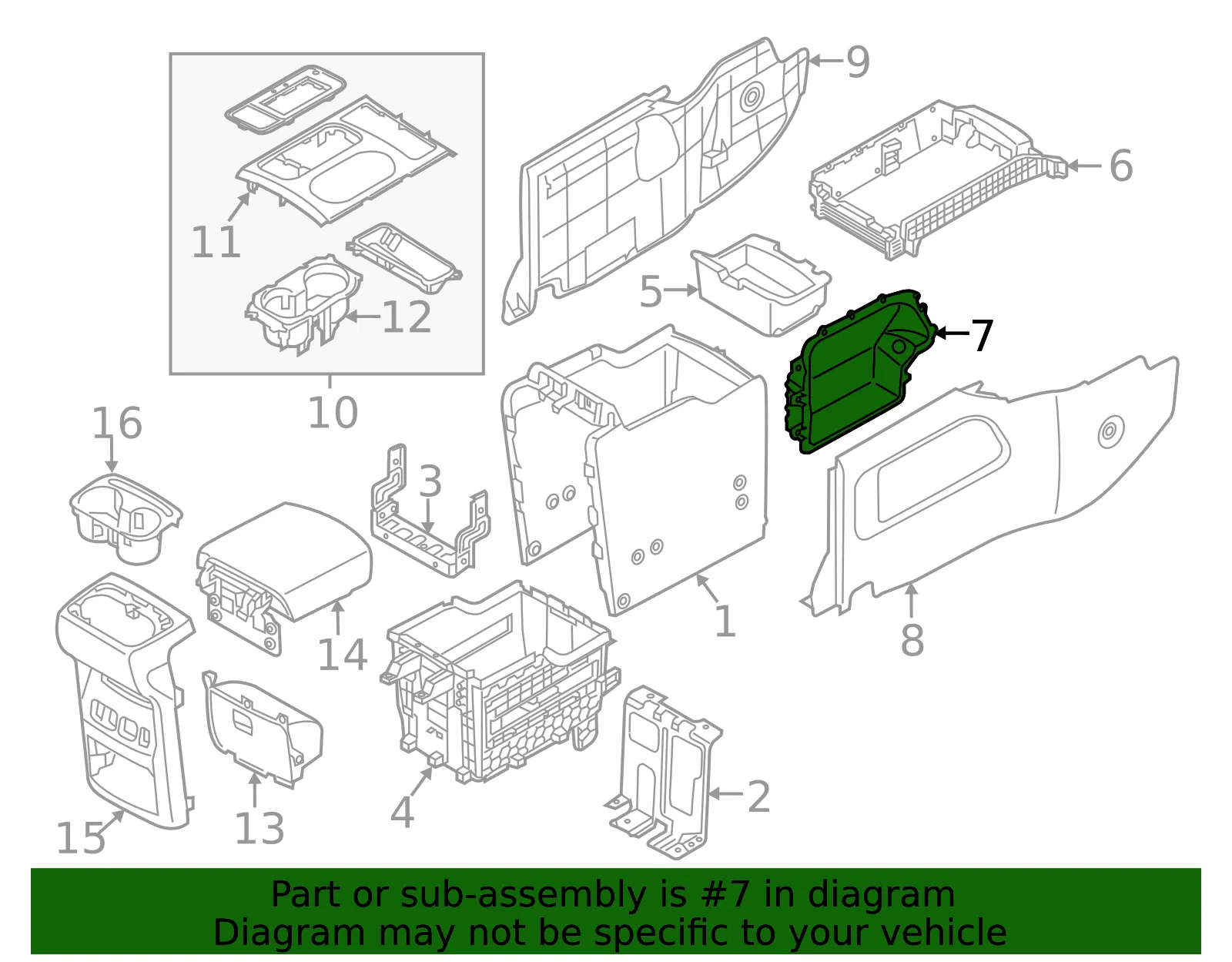 Storage Tray - Kia (84613-A9000BND) - view 2