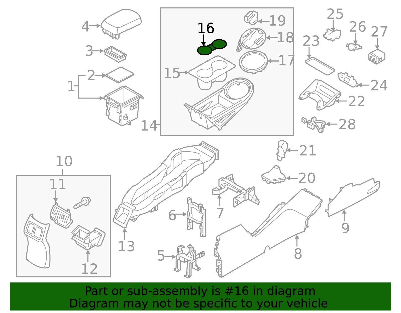 Cup Holder Insert - Kia (84616-3WBA0) - view 2