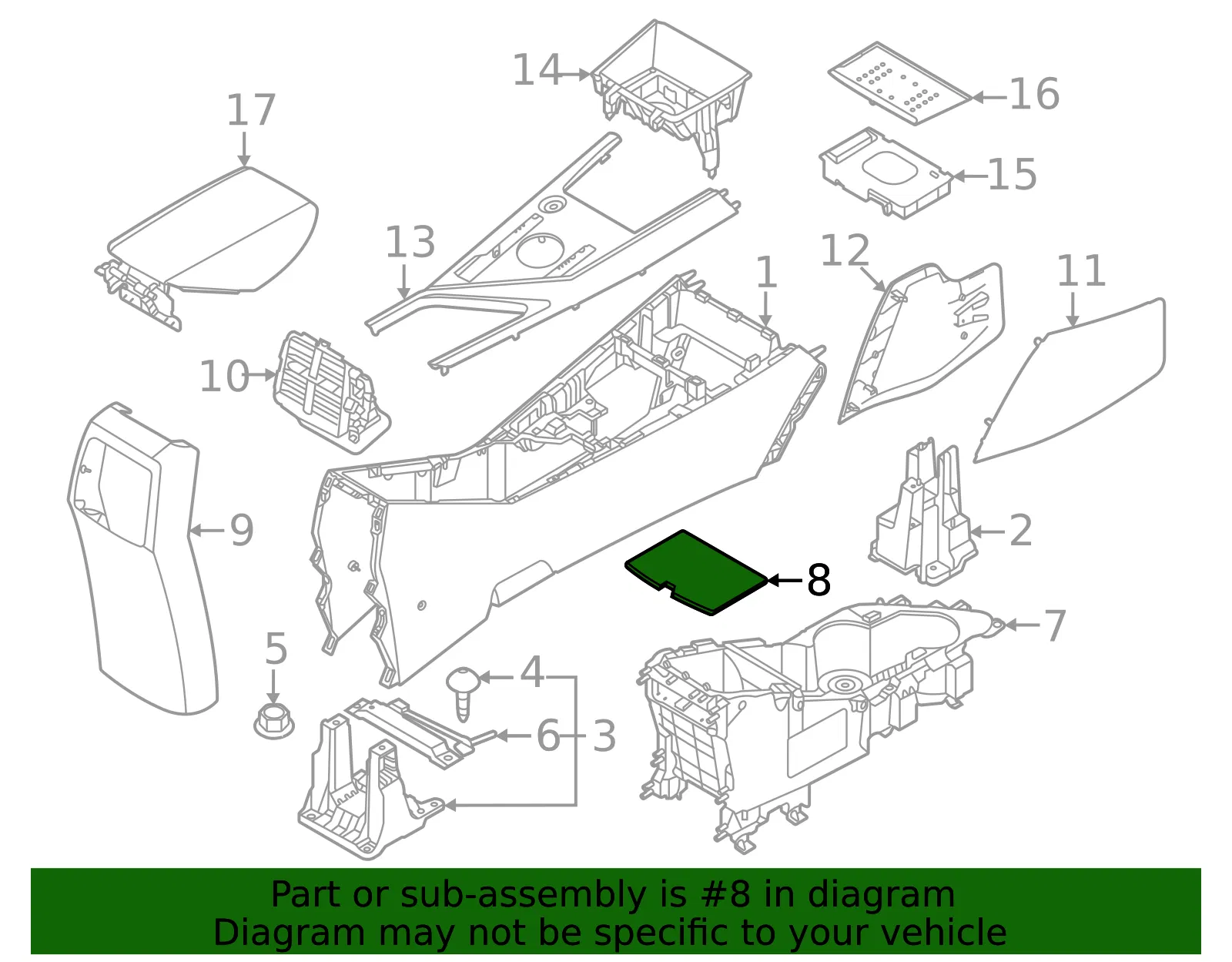 Storage Compartment Mat - Kia (84616-AT000) - view 2