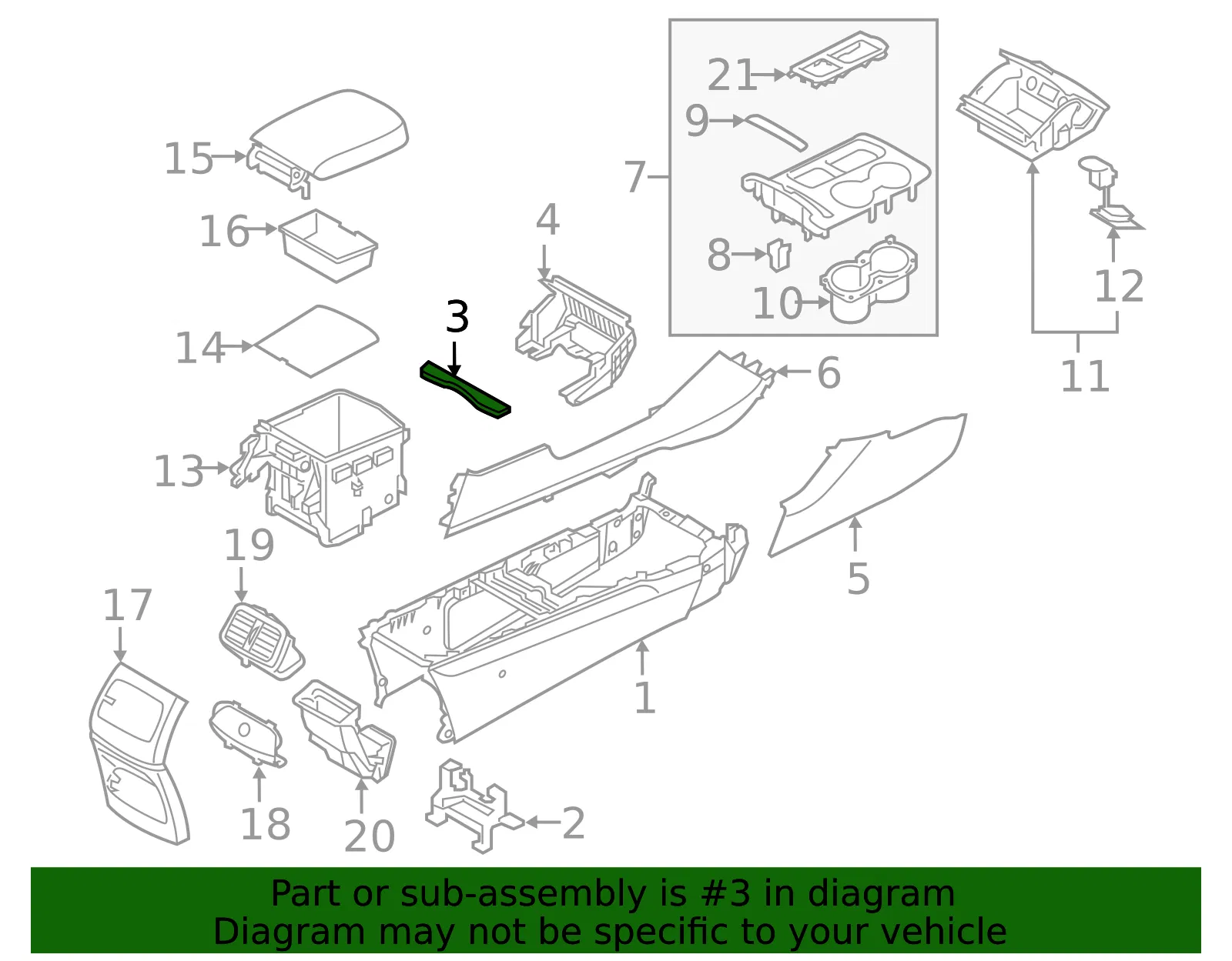 Console Center Bracket - Kia (84617-C6000) - view 2
