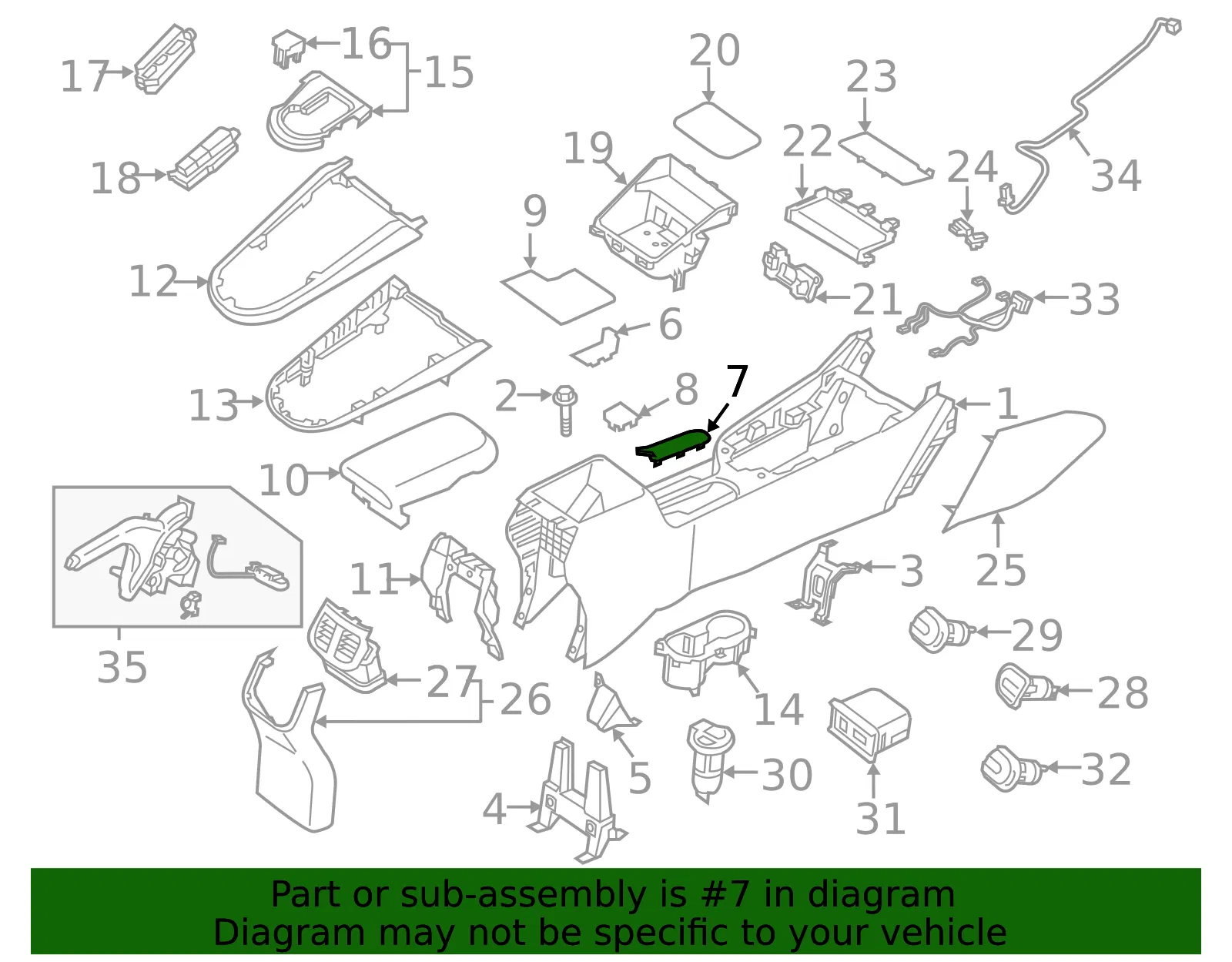 Console Base Cover - Kia (84617-M7000WK) - view 2