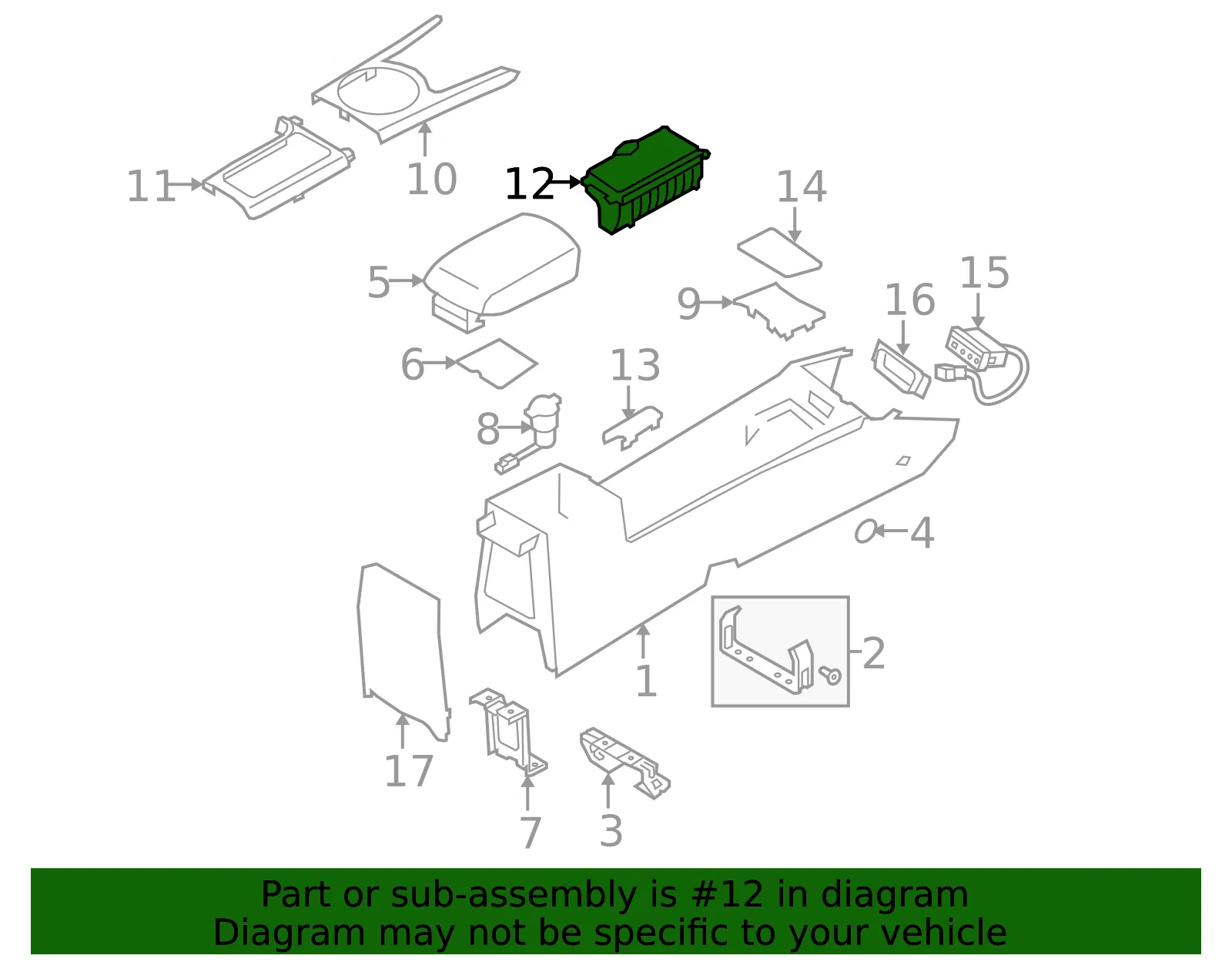 Cup Holder - Kia (84620-2G410VA) - view 2