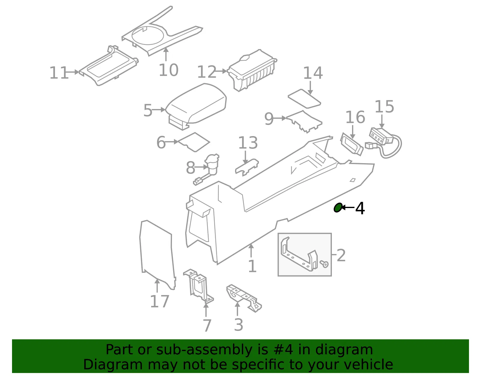 Console Cap - Kia (84623-2G000J7) - view 2