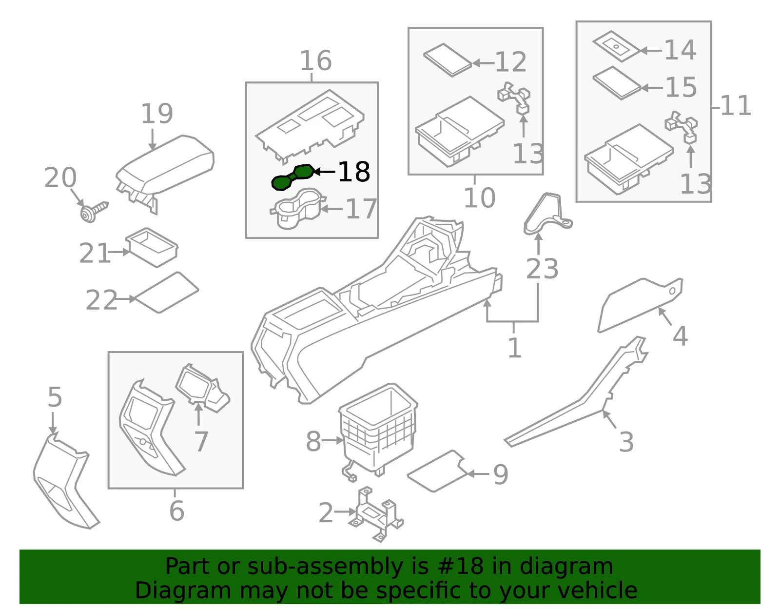Cup Holder Insert - Kia (84623-D5000) - view 2