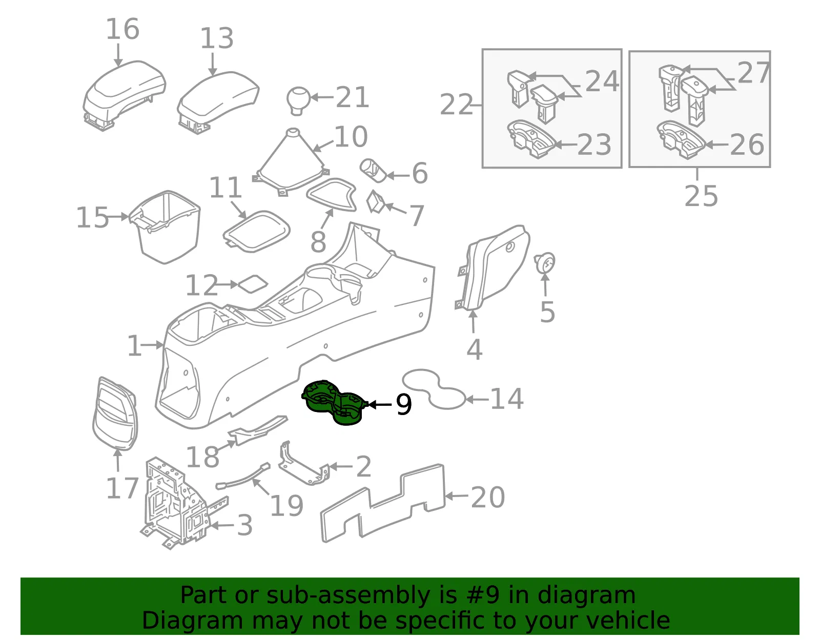 Cup Holder - Kia (84625-1F000WK) - view 2