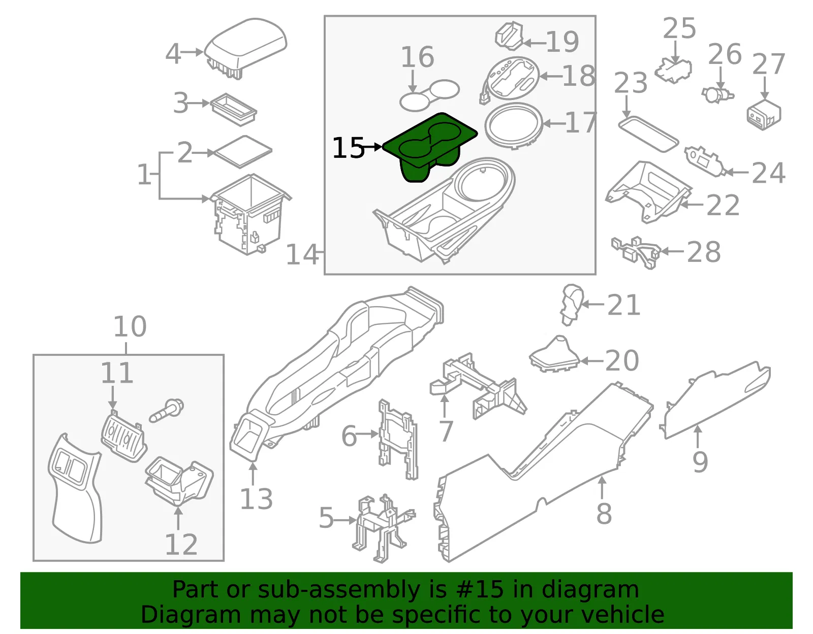 Cup Holder - Kia (84625-3WBA0) - view 2