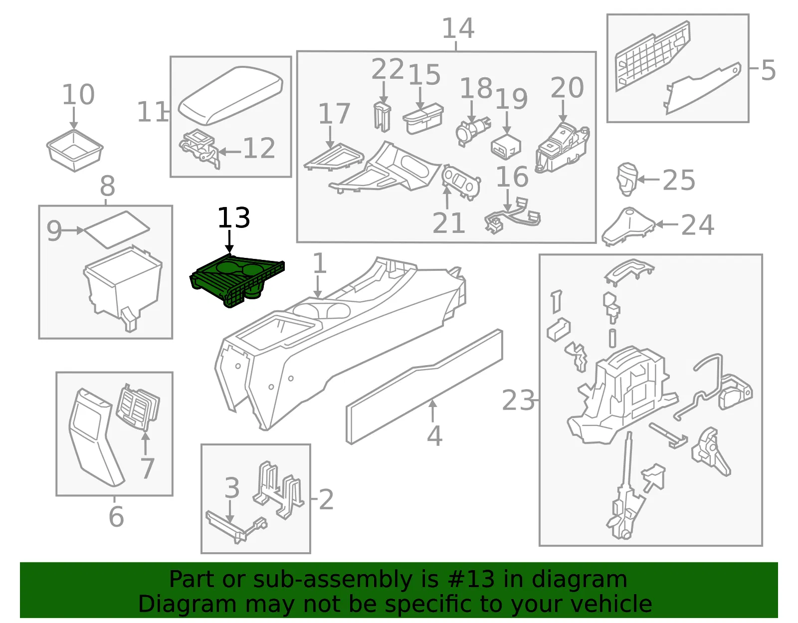 Cup Holder - Kia (84625-4CAA0VA) - view 2