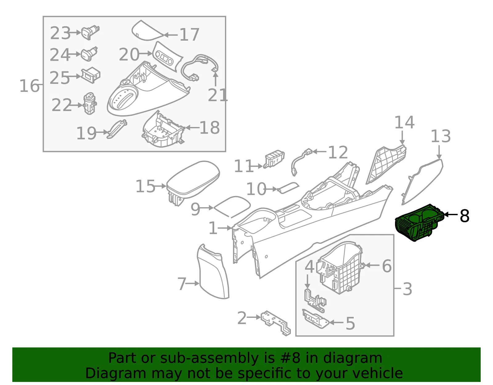 Cup Holder - Kia (84625-E4000GBZ) - view 2