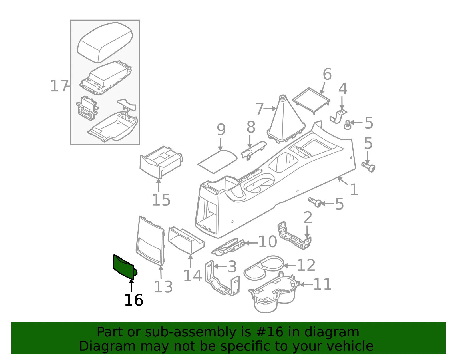 Ashtray Assembly - Kia (84630-2F000R5) - view 2