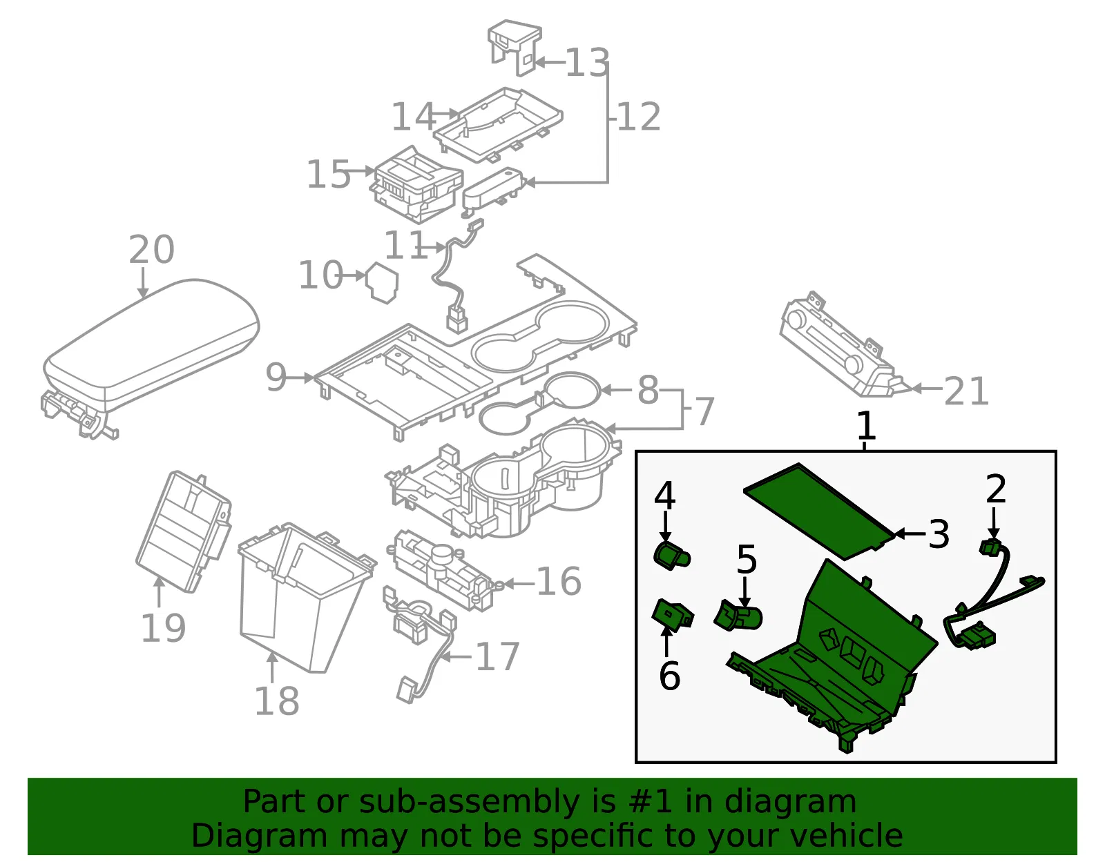 Console Panel - Kia (84630-L3500WK) - view 2
