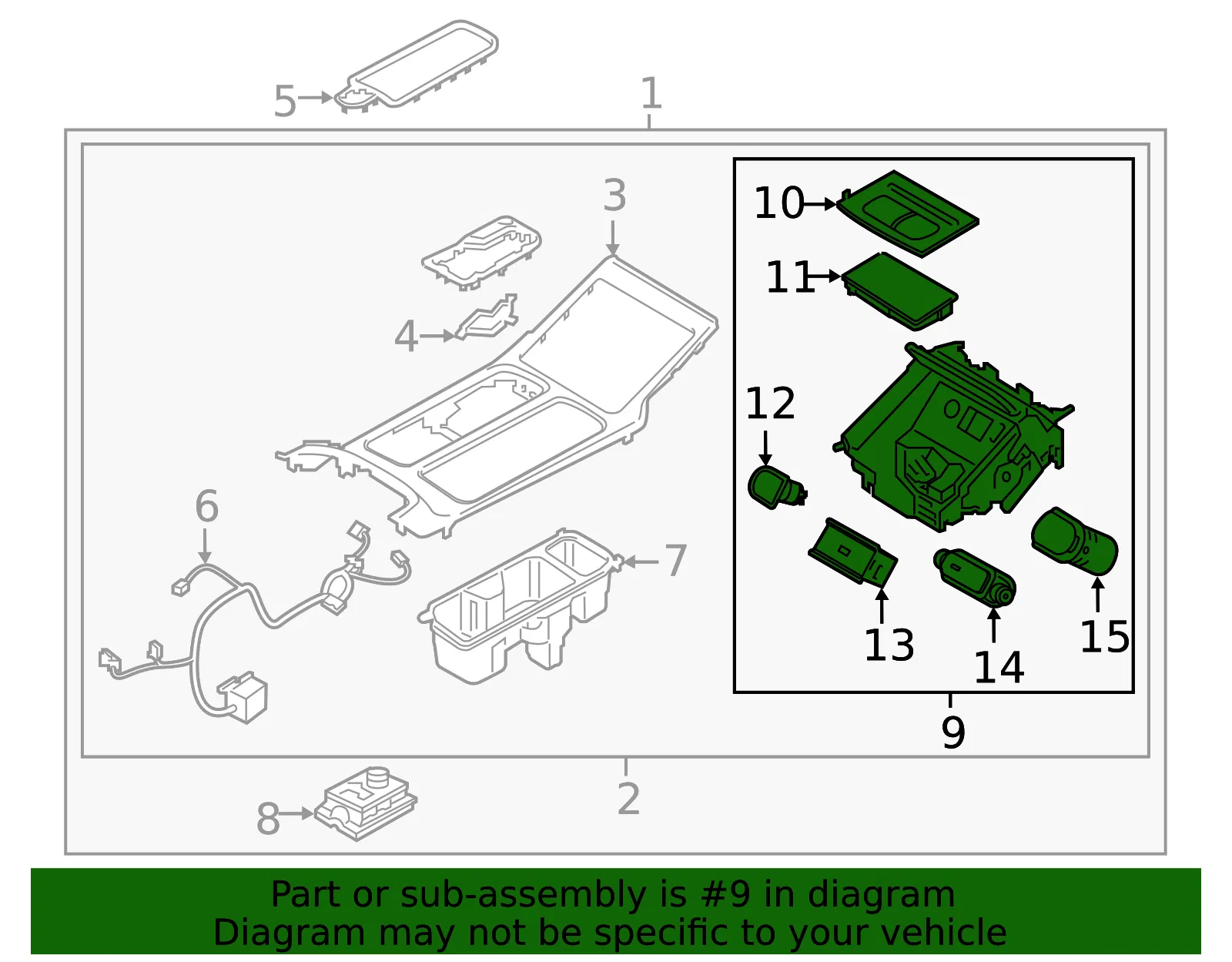 Tray - Kia (84630-S9AF0FHV) - view 2