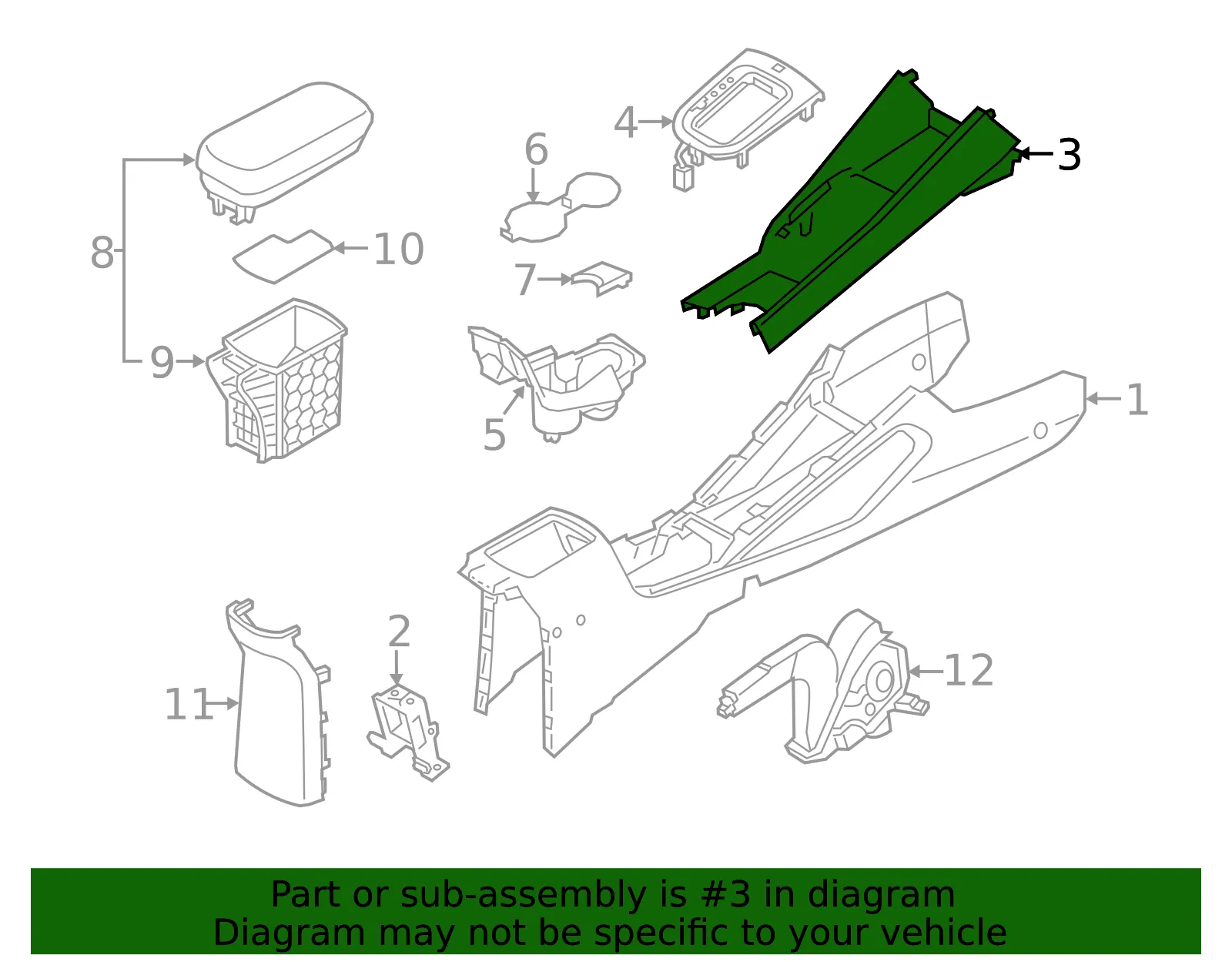 Upper Trim Panel - Kia (84631-1W500HU) - view 2