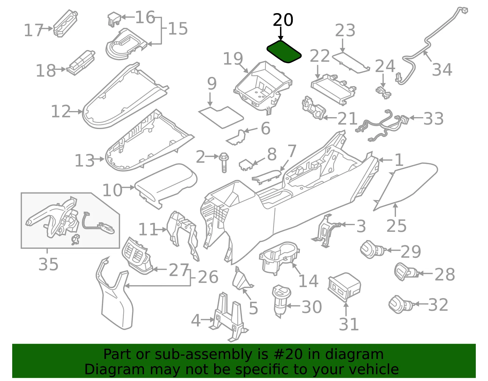 Accessory Tray Mat - Kia (84631-M7100) - view 2