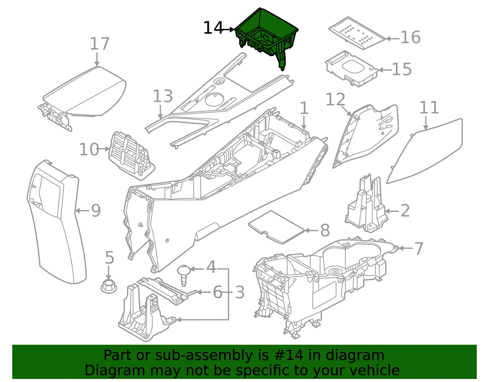 Storage Tray - Kia (84632-AT010WK) - view 2