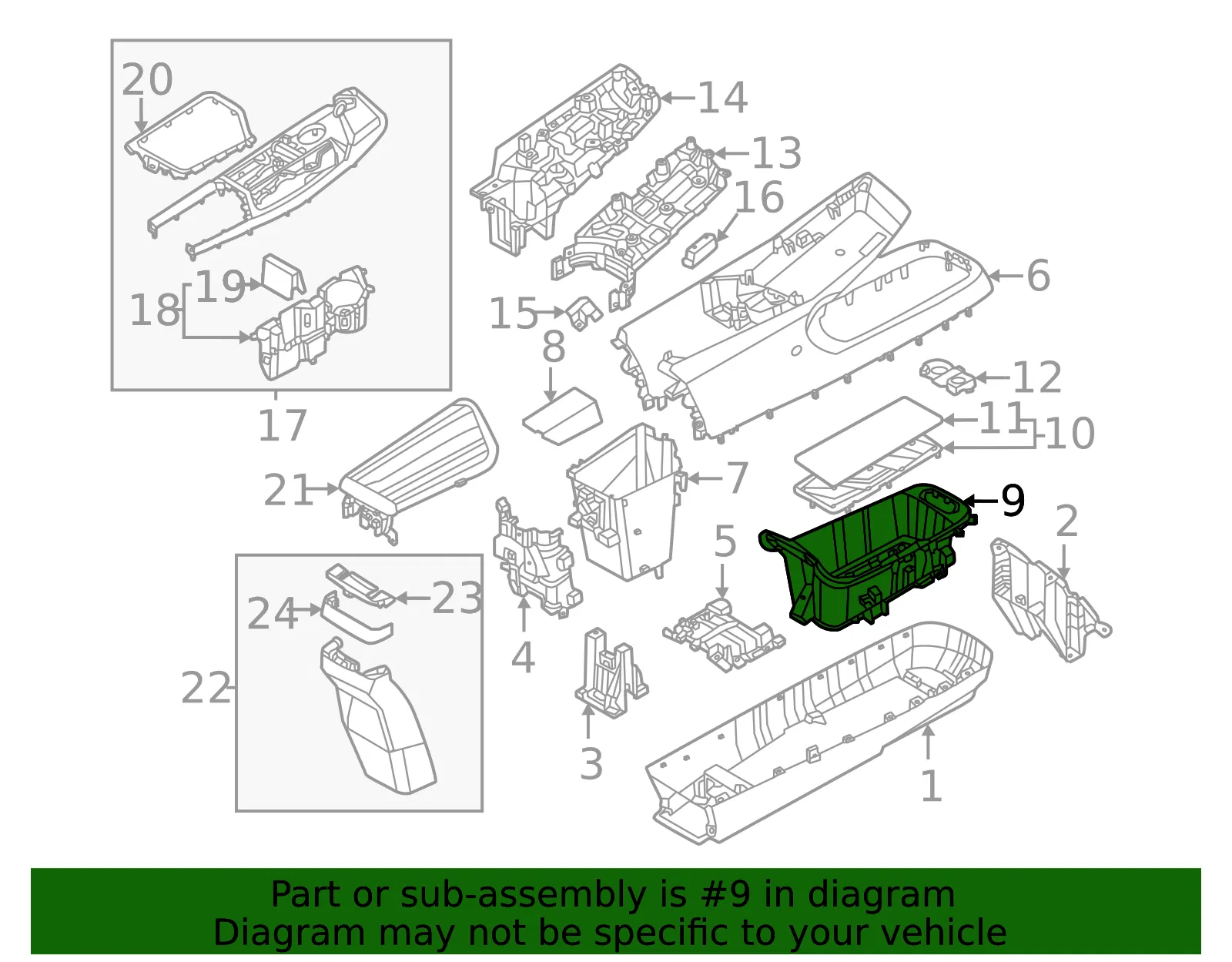 Tray - Kia (84632-CV000) - view 2