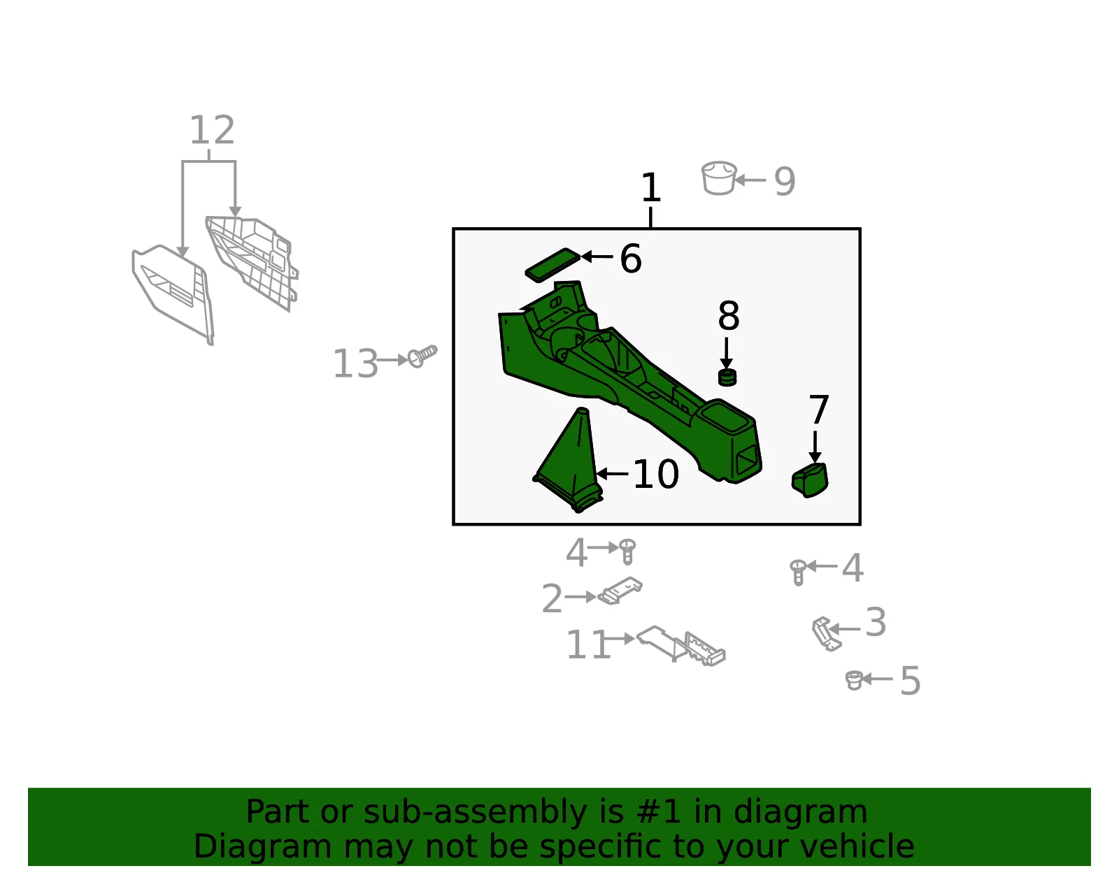 Front Console - Kia (84632-FD30008) - view 2