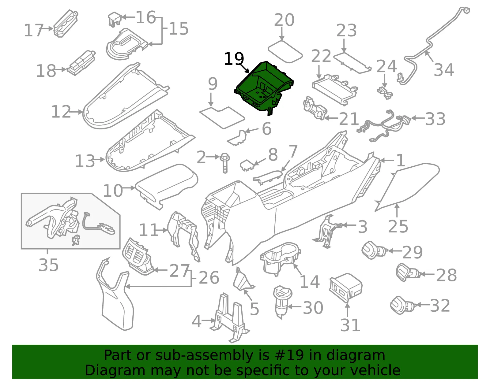 Accessory Tray - Kia (84632-M7100) - view 2