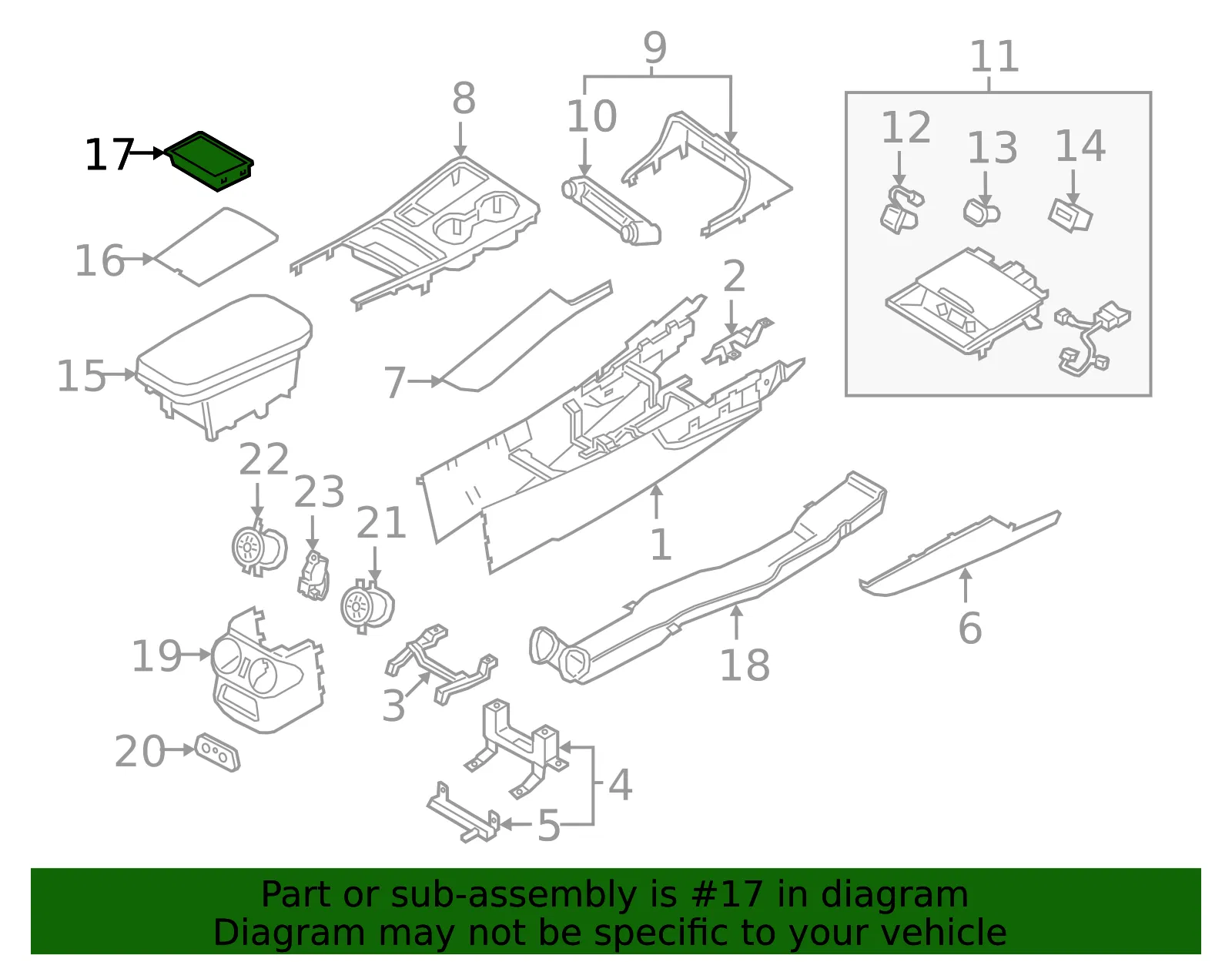 Armrest Tray - Kia (84634-J5000) - view 2