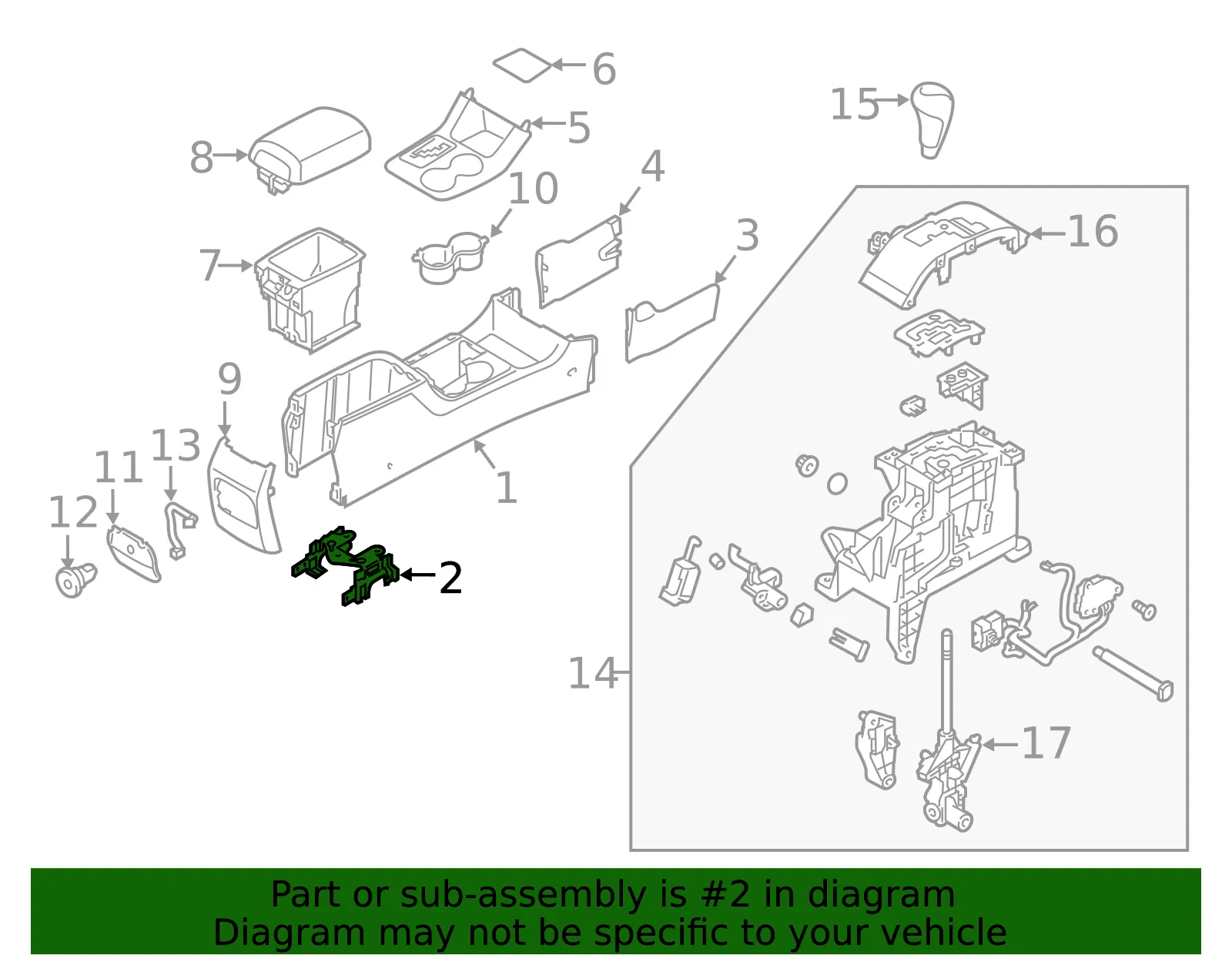 Console Bracket - Kia (84635-2P100) - view 2