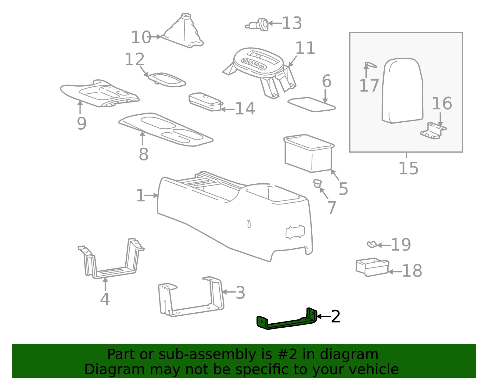 Console Front Bracket - Kia (84637-3C000) - view 2