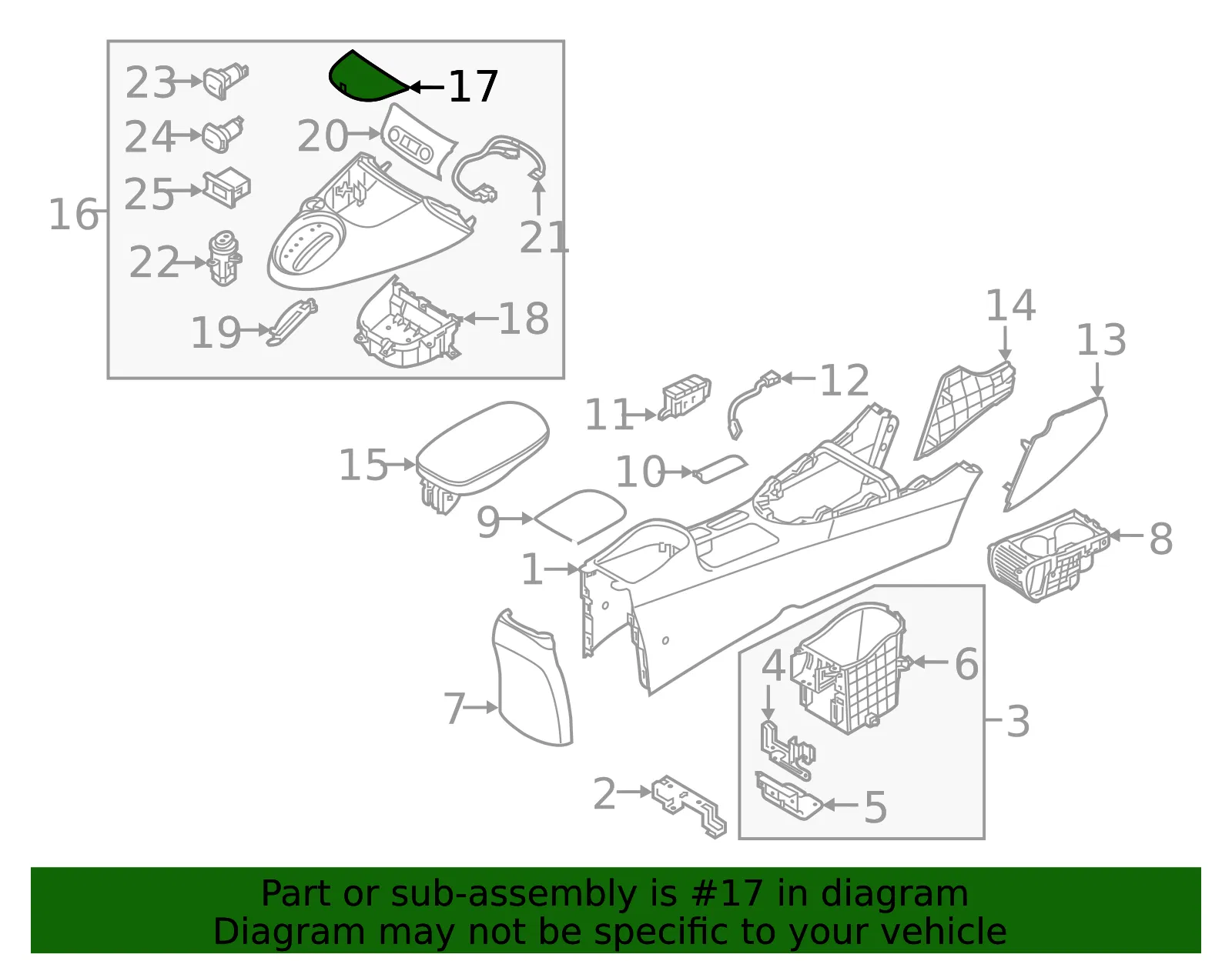 Upper Console Mat - Kia (84637-E4000GA6) - view 2