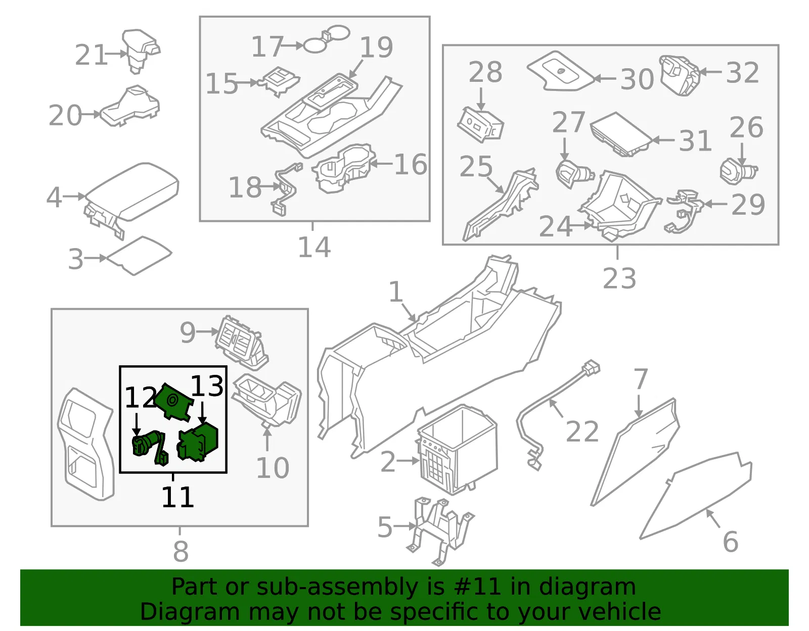 Console Trim Panel - Kia (84638-D9100) - view 2
