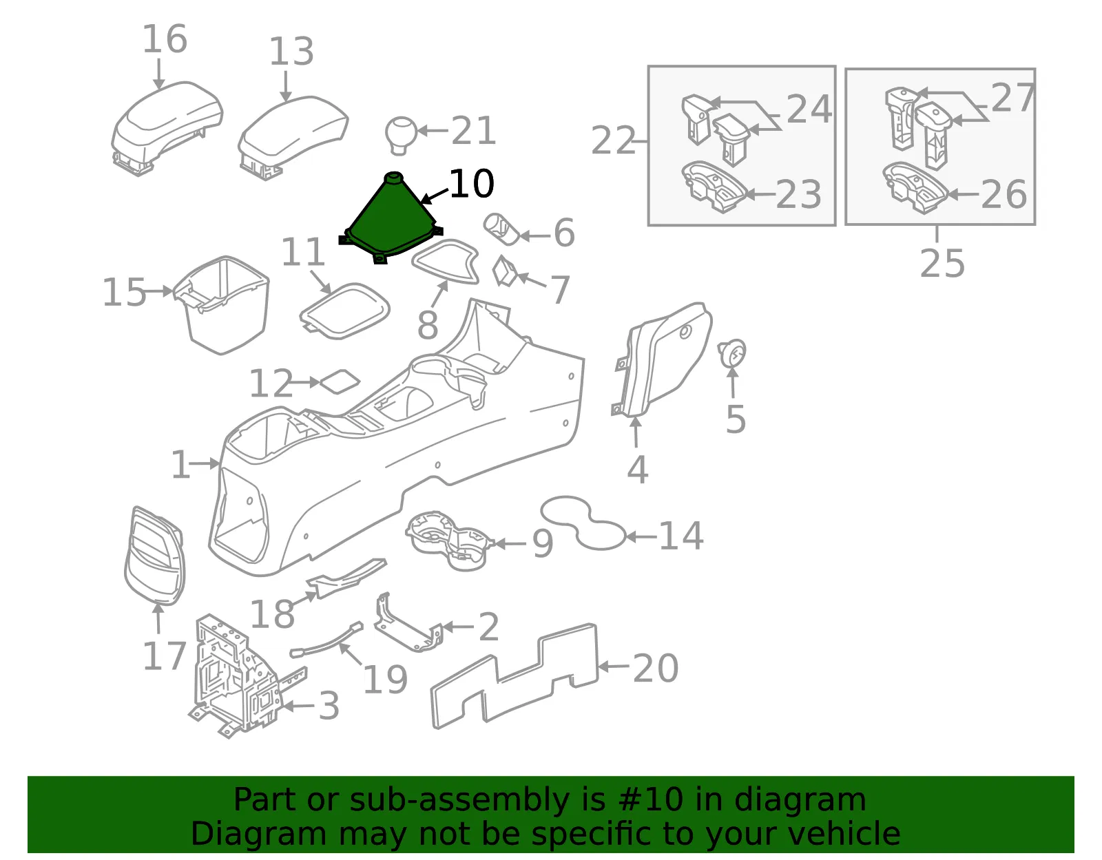 Shift Boot - Kia (84640-1F000EZ) - view 2