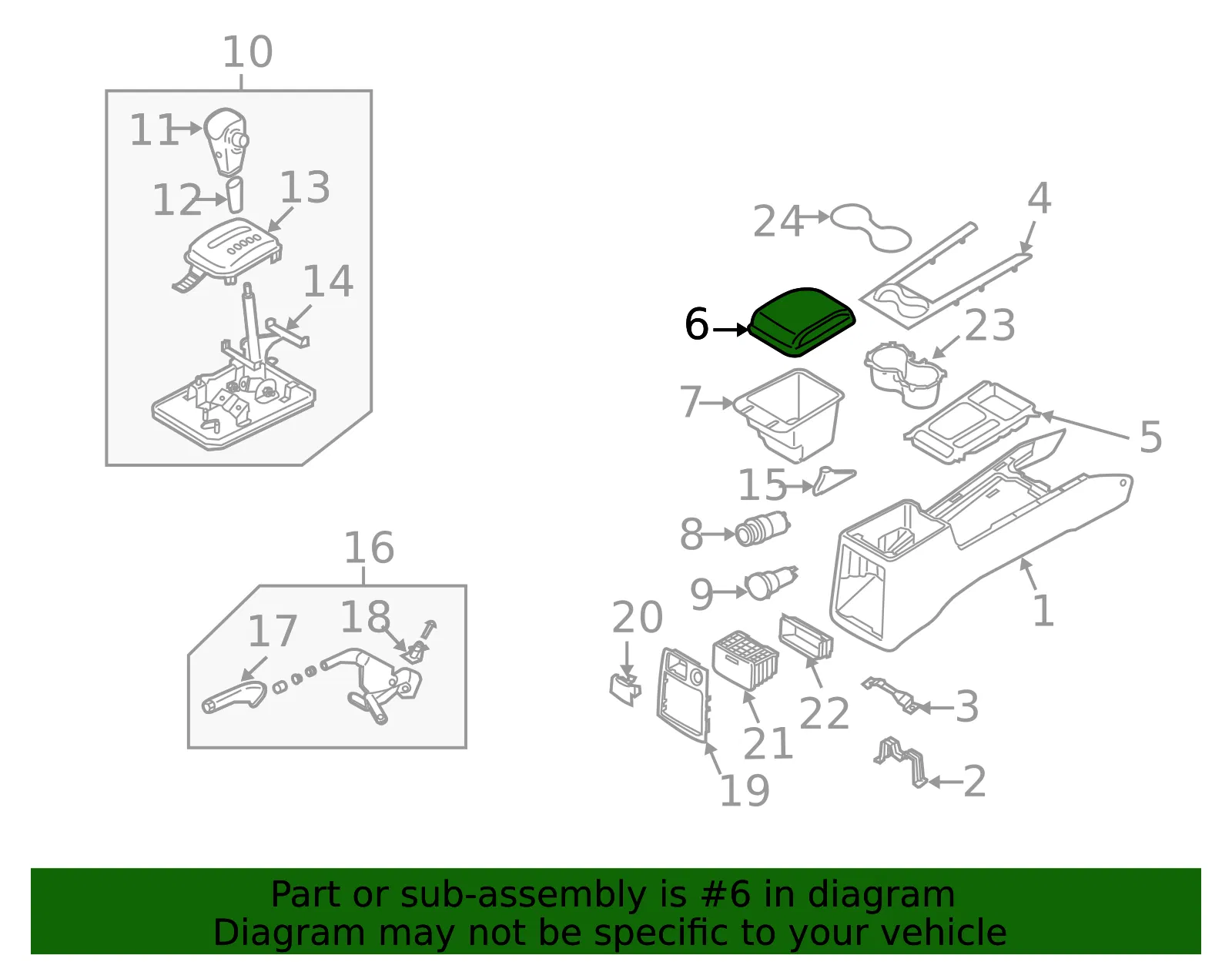 Armrest - Kia (84640-3E000GW) - view 2