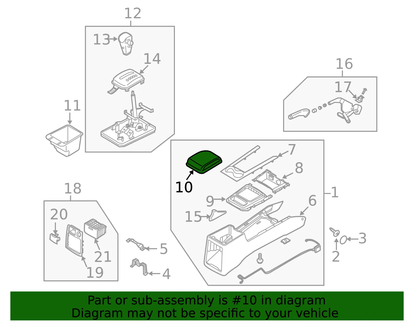 Armrest - Kia (84640-3E051FC) - view 2