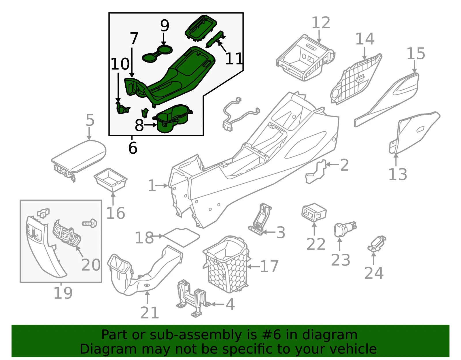 Upper Console - Kia (84650-B0170D8C) - view 2