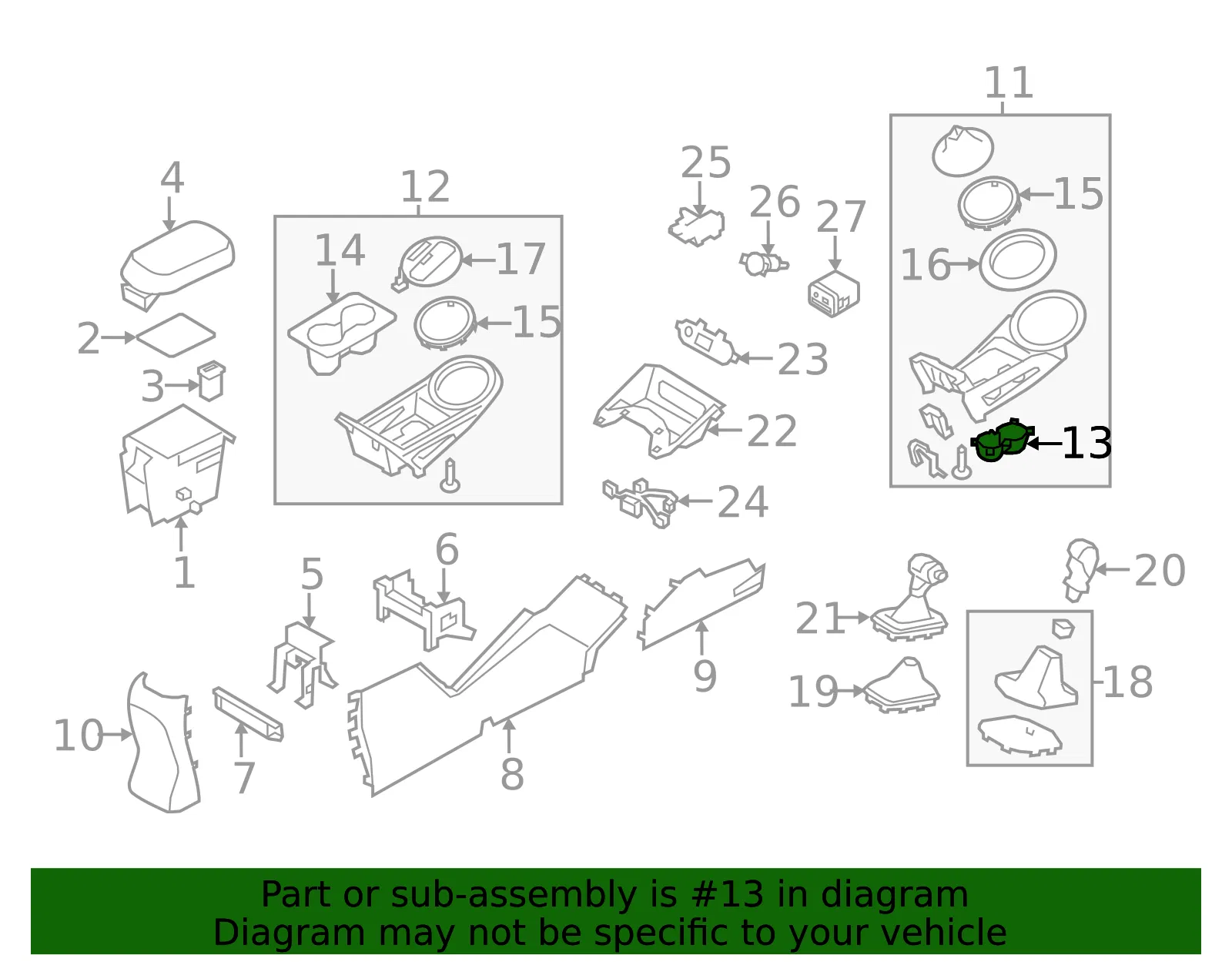 Cup Holder - Kia (84653-3W000) - view 2