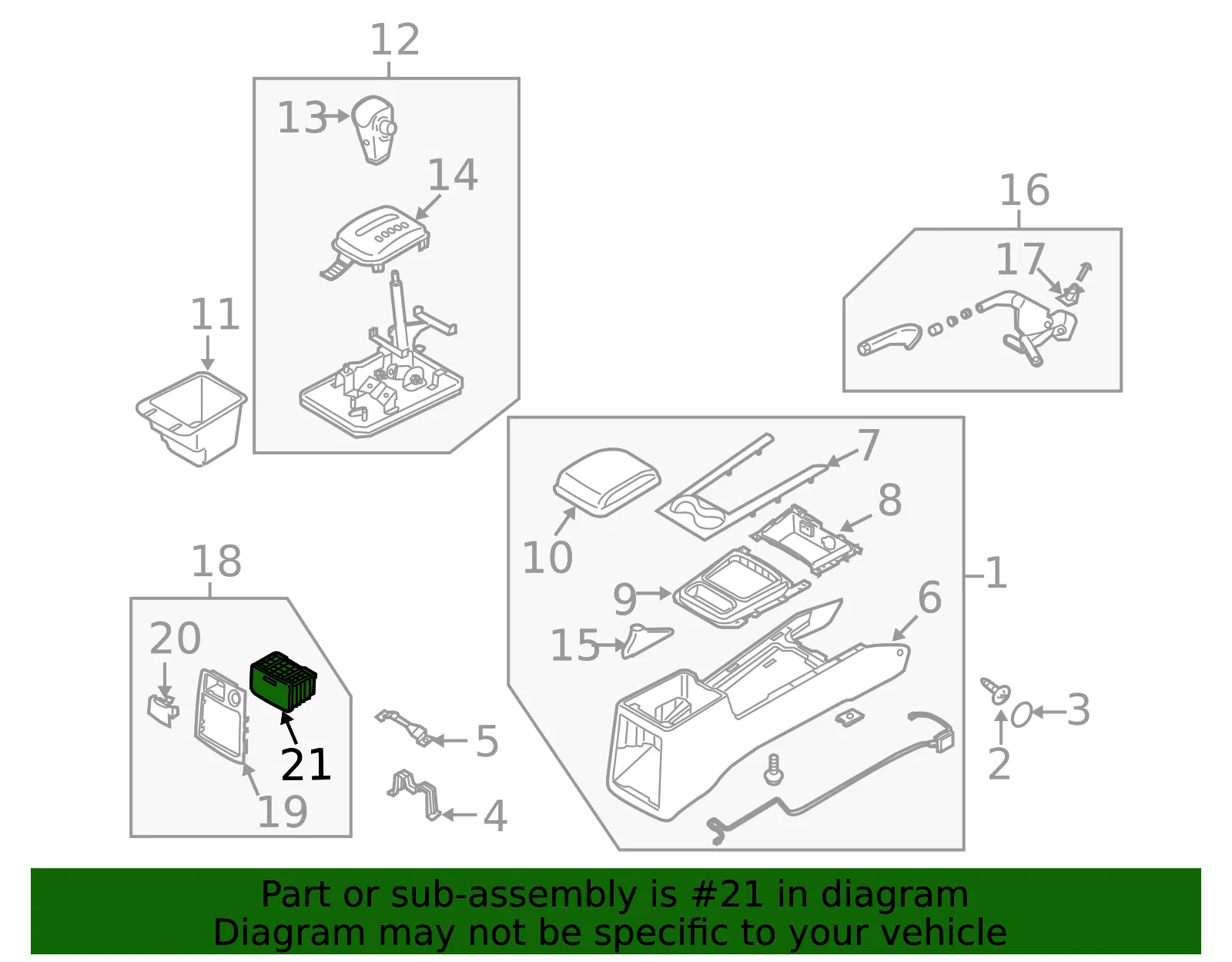 Rear Cup-Holder - Kia (84654-3E500FC) - view 2