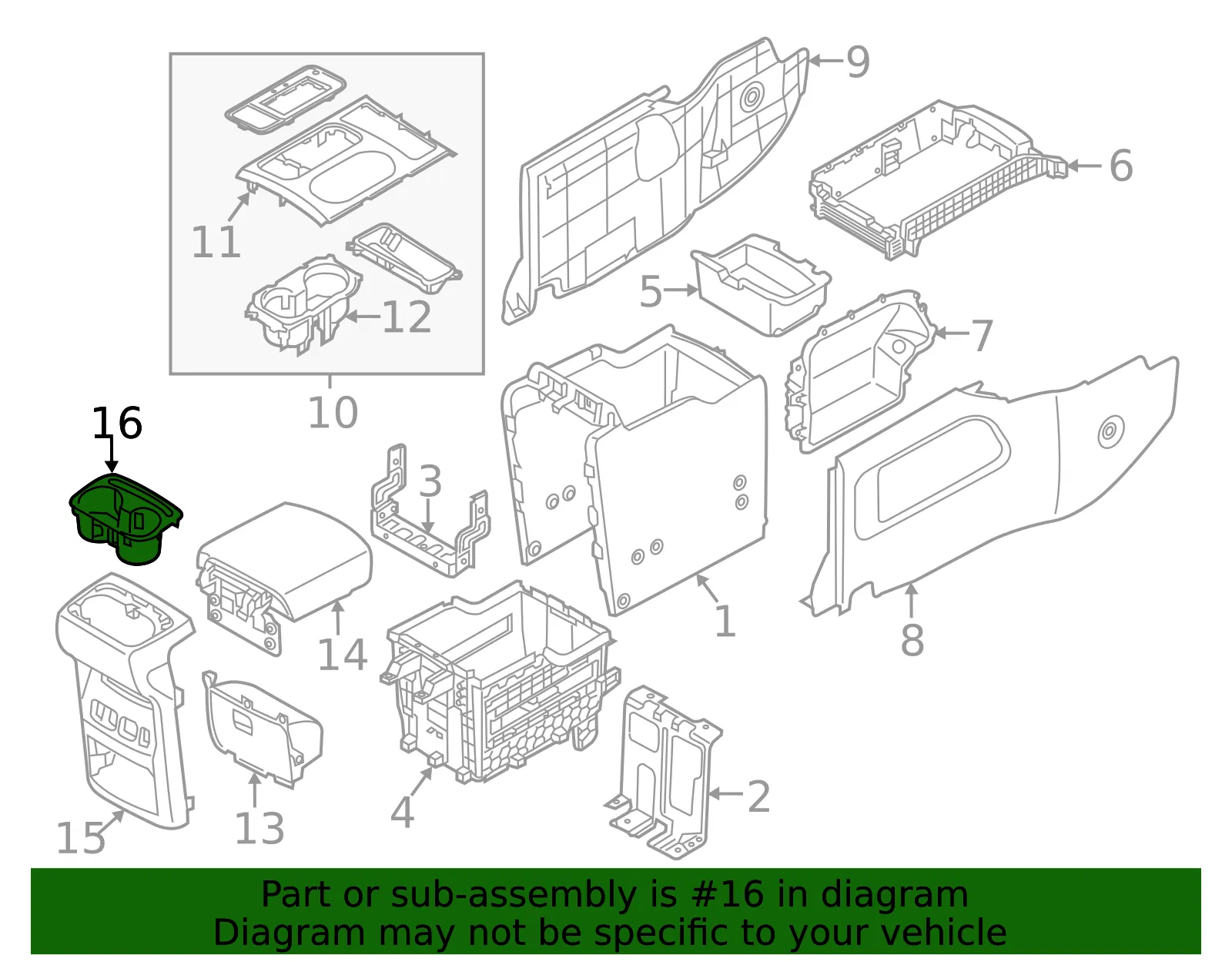 Cup Holder - Kia (84654-A9100BND) - view 2