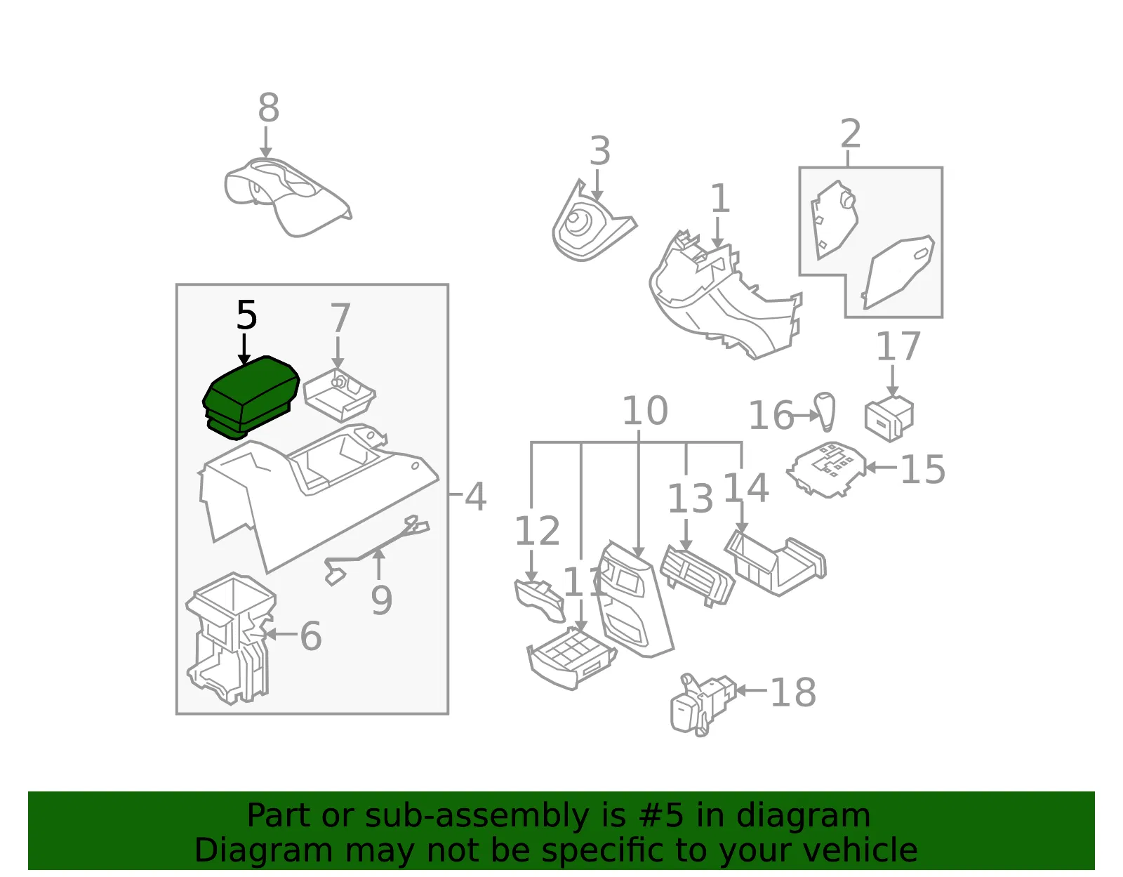 Armrest Assembly - Kia (84660-1D1005U) - view 2