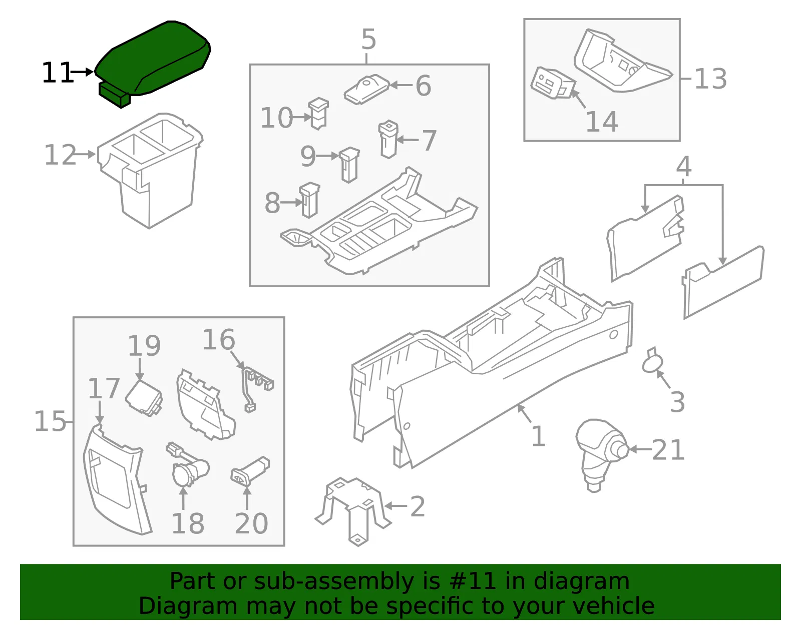 Armrest - Kia (84660-1U005VA) - view 2