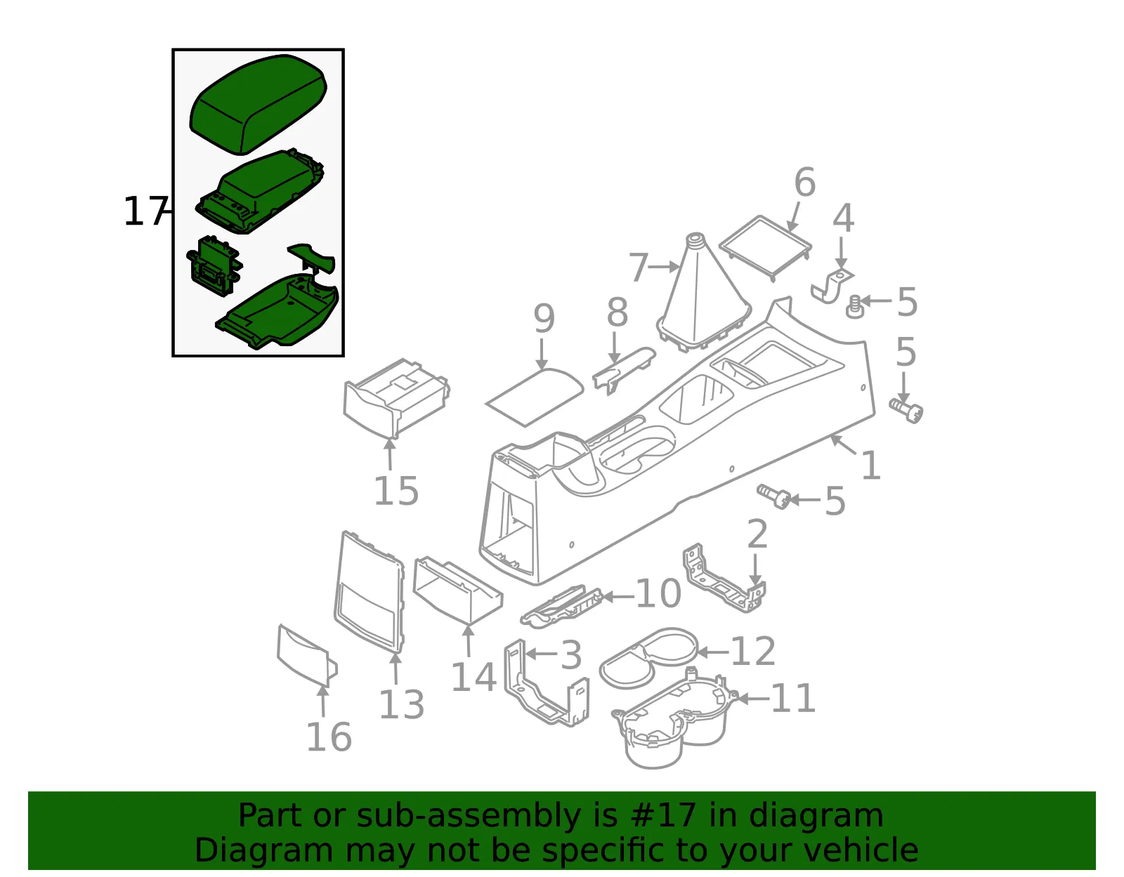 Armrest Assembly - Kia (84660-2F700F6) - view 2