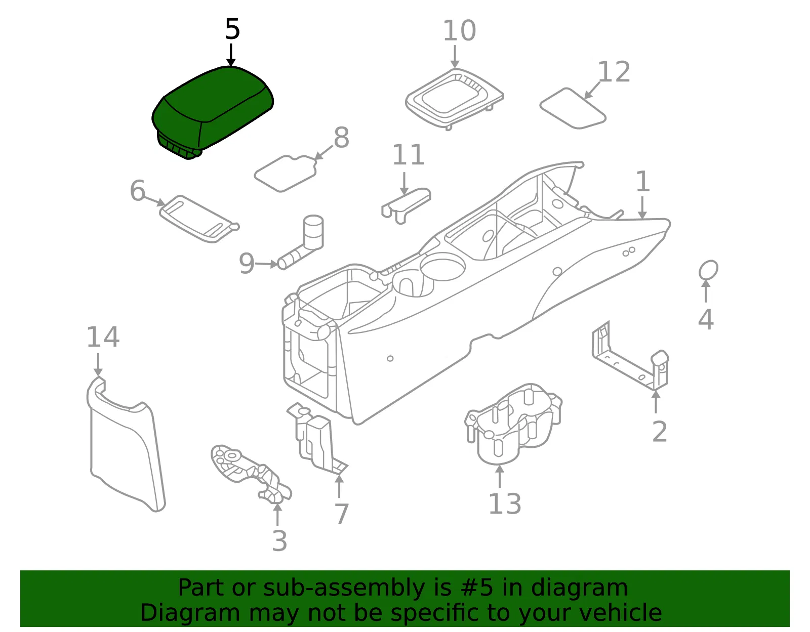 Armrest - Kia (84660-2G0004D) - view 2