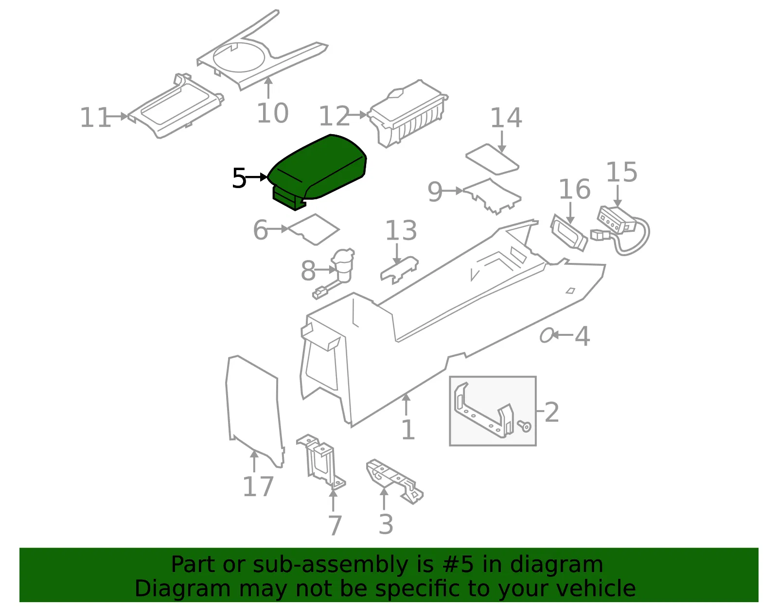 Console Armrest - Kia (84660-2G010B0) - view 2