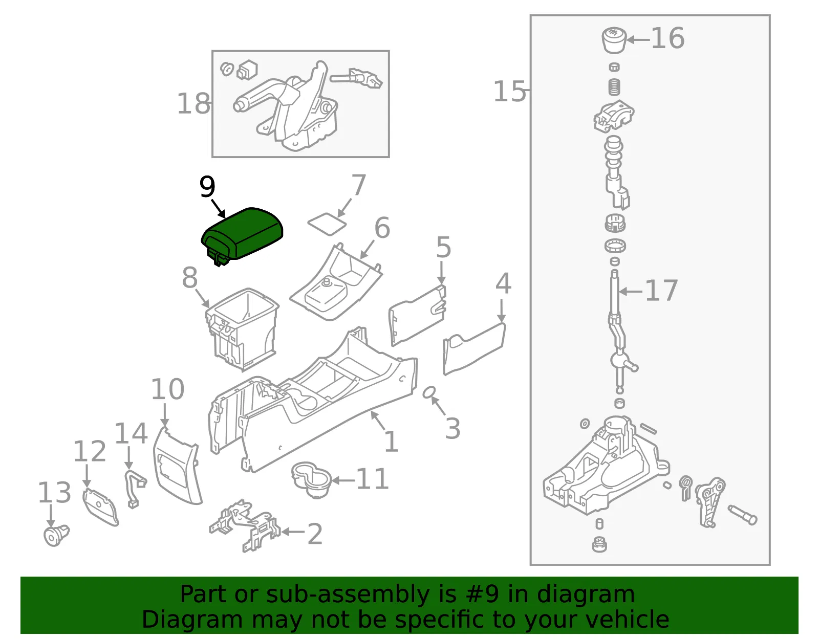 Armrest - Kia (84660-2P100VA) - view 2