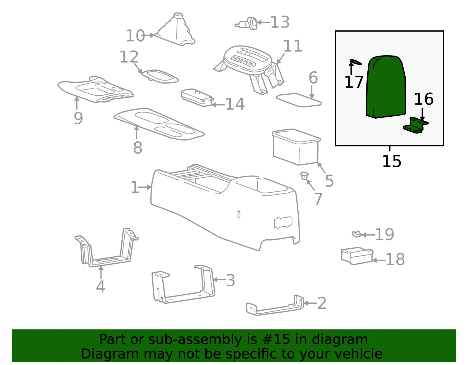 Armrest - Kia (84660-3C305JA) - view 2